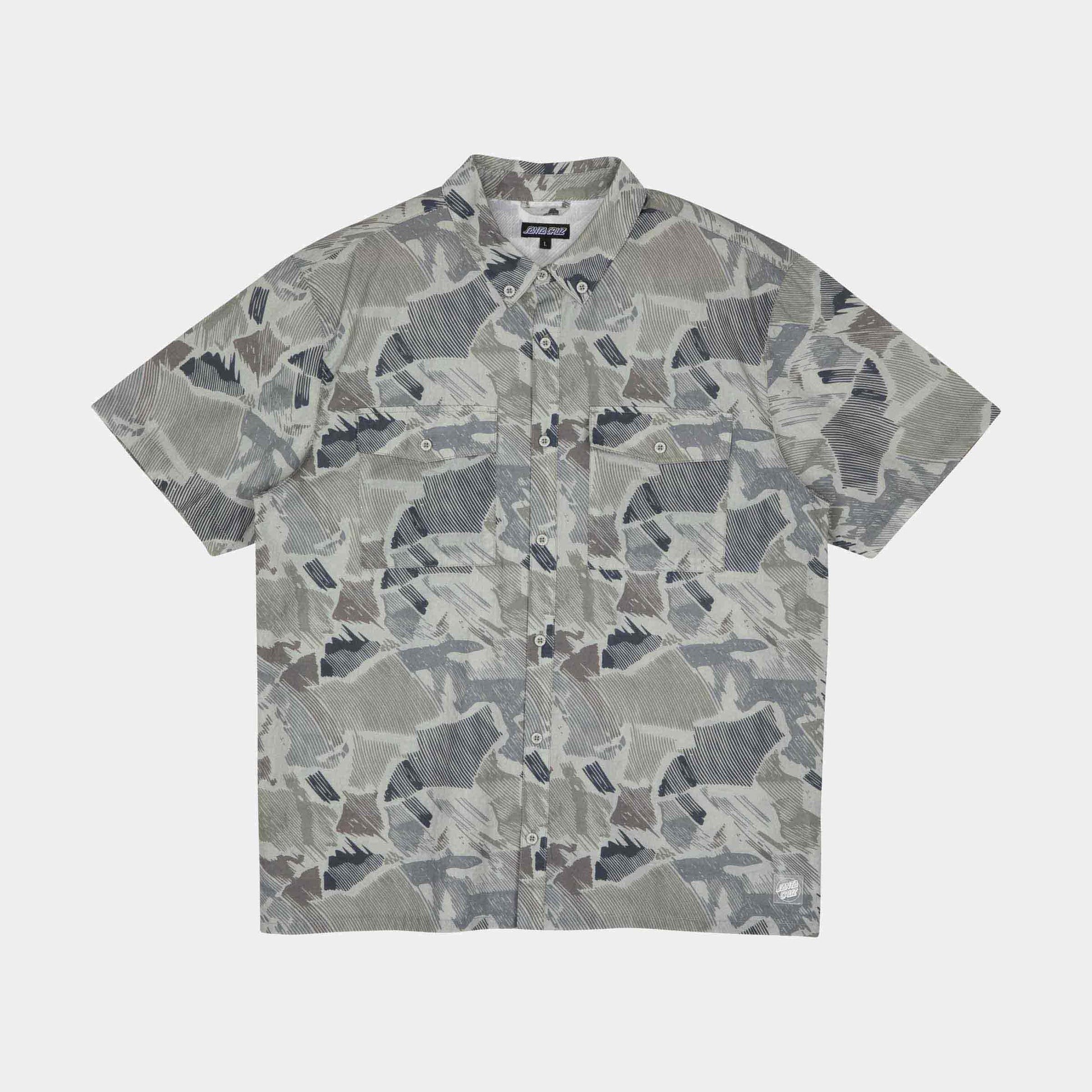 Santa Cruz Nico Short Sleeve Shirt Woodcut Camo