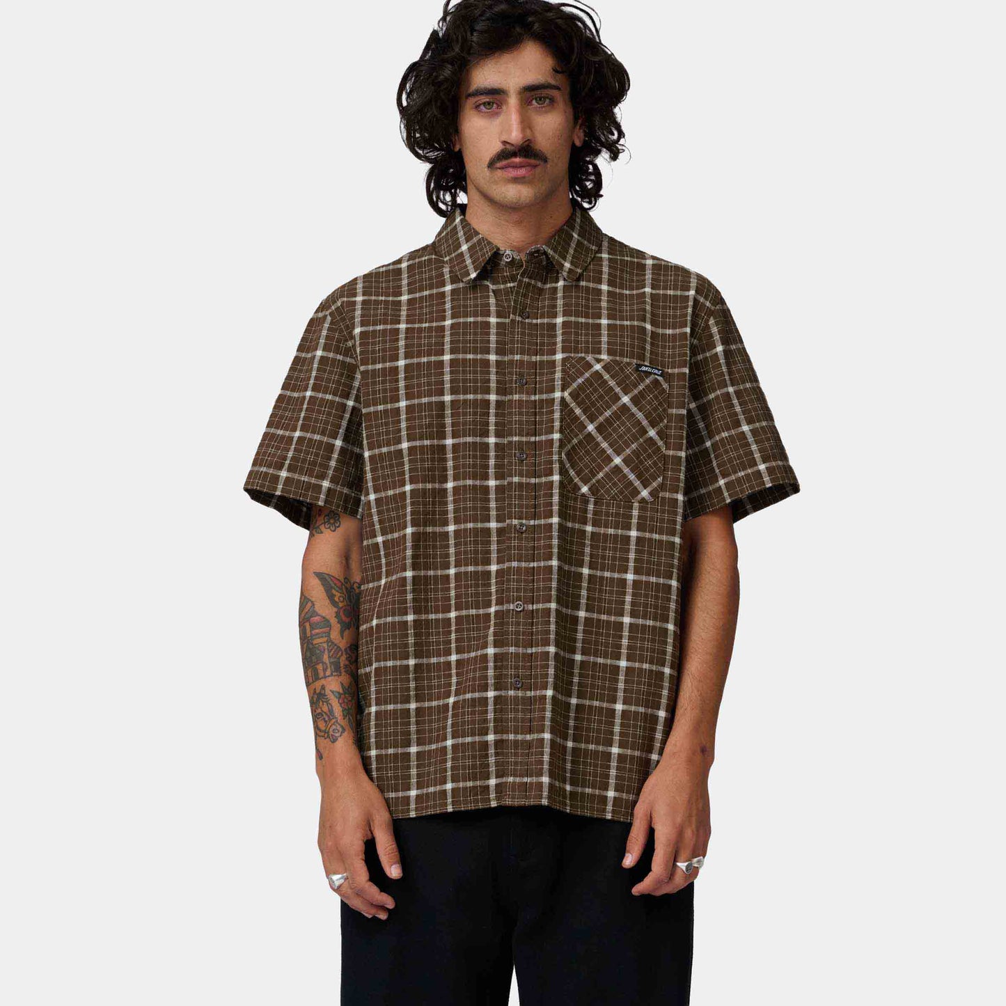 Santa Cruz Eli Short Sleeve Shirt Brown Check