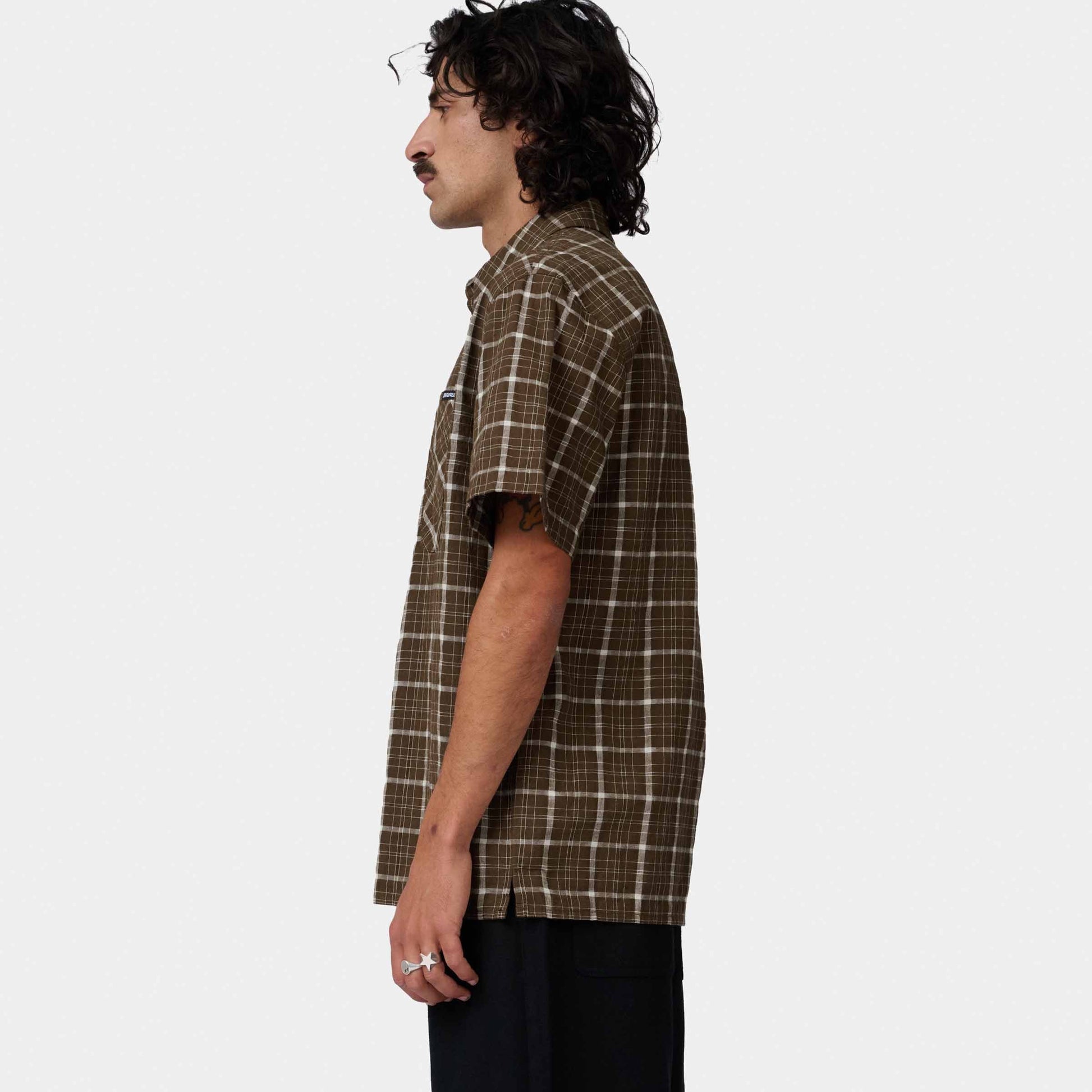 Santa Cruz Eli Short Sleeve Shirt Brown Check