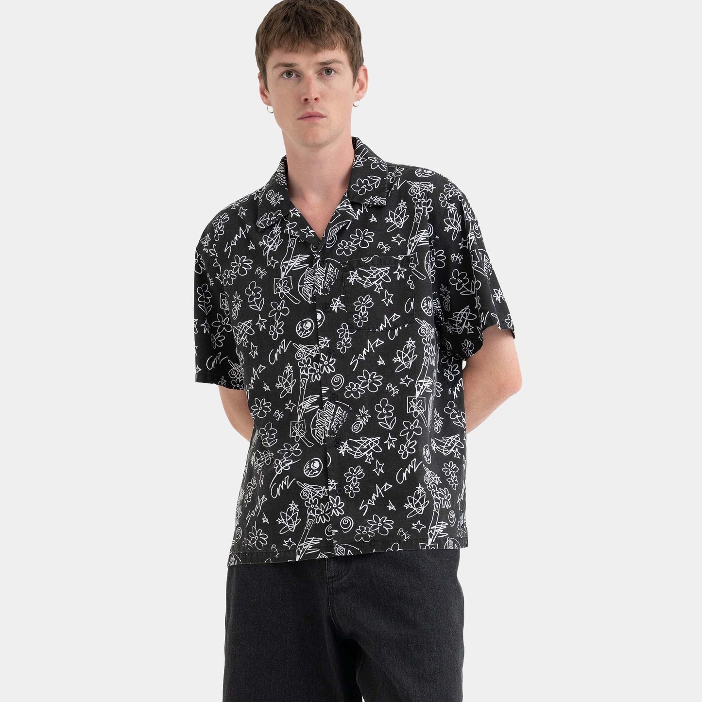 Santa Cruz Skateboards | Finn Short Sleeve Shirt Artificial Scribble