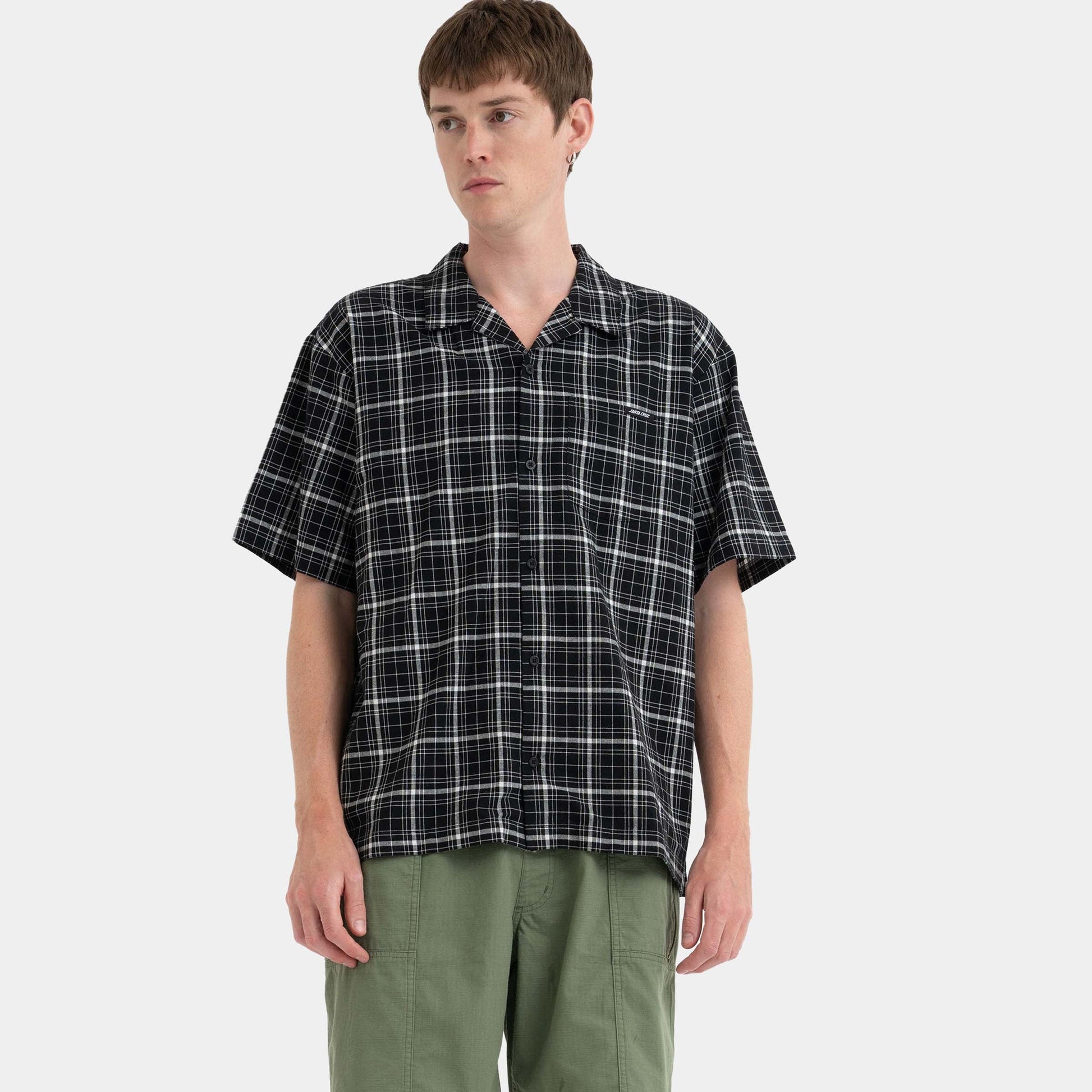 Santa Cruz Skateboards | Flint Short Sleeve Shirt Black Check