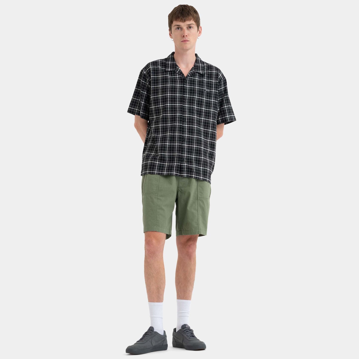 Santa Cruz Skateboards | Flint Short Sleeve Shirt Black Check