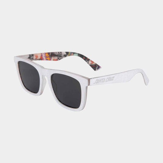 Santa Cruz Strip Sunglasses White Collage Black