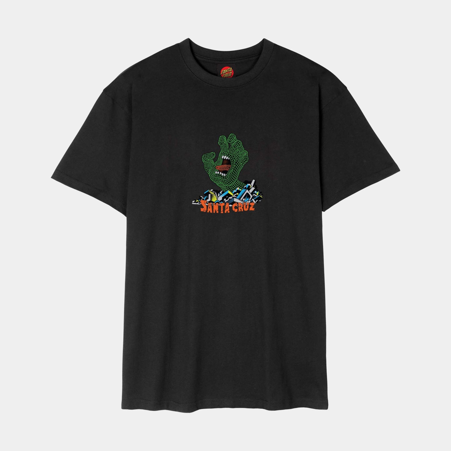 Santa Cruz Kendall Grid Hand Front T Shirt Black