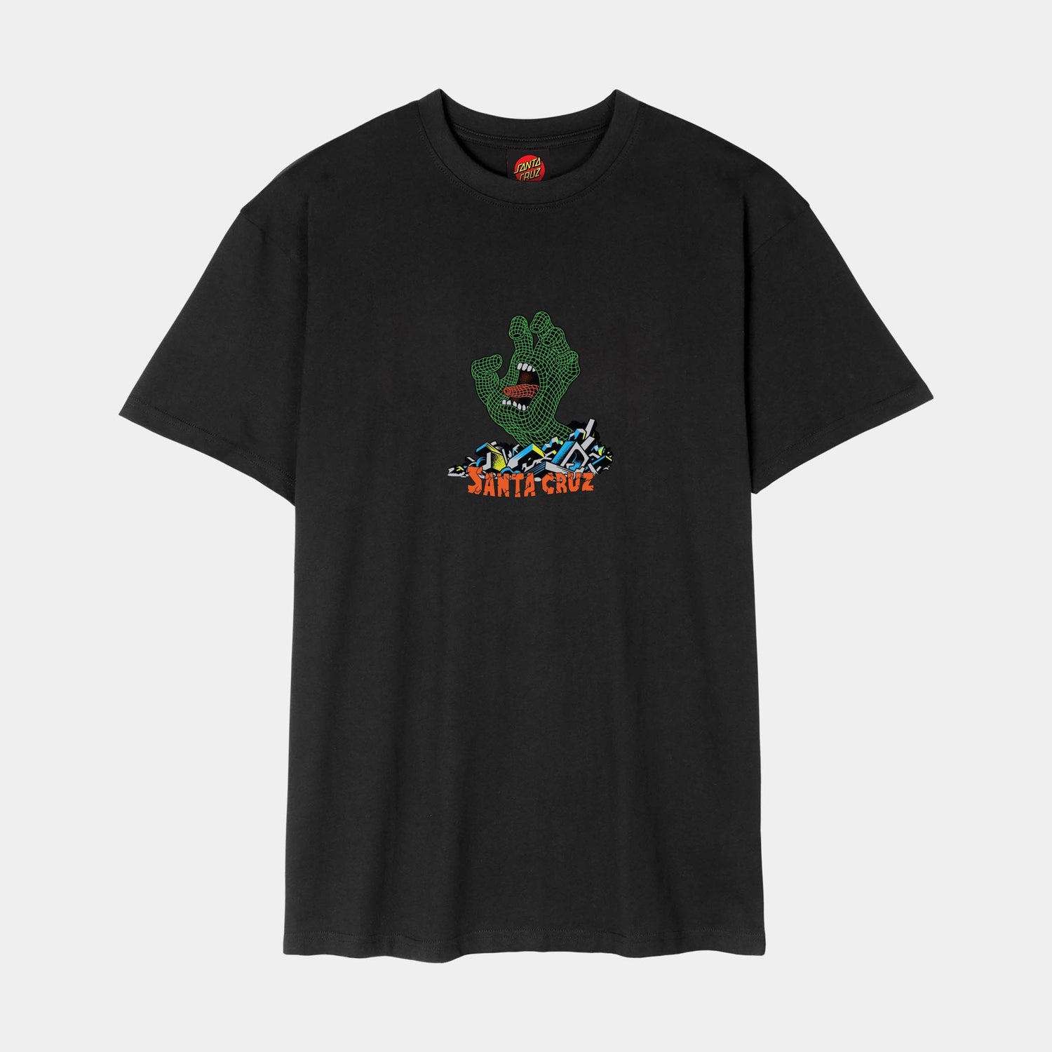 Santa Cruz Kendall Grid Hand Front T Shirt Black