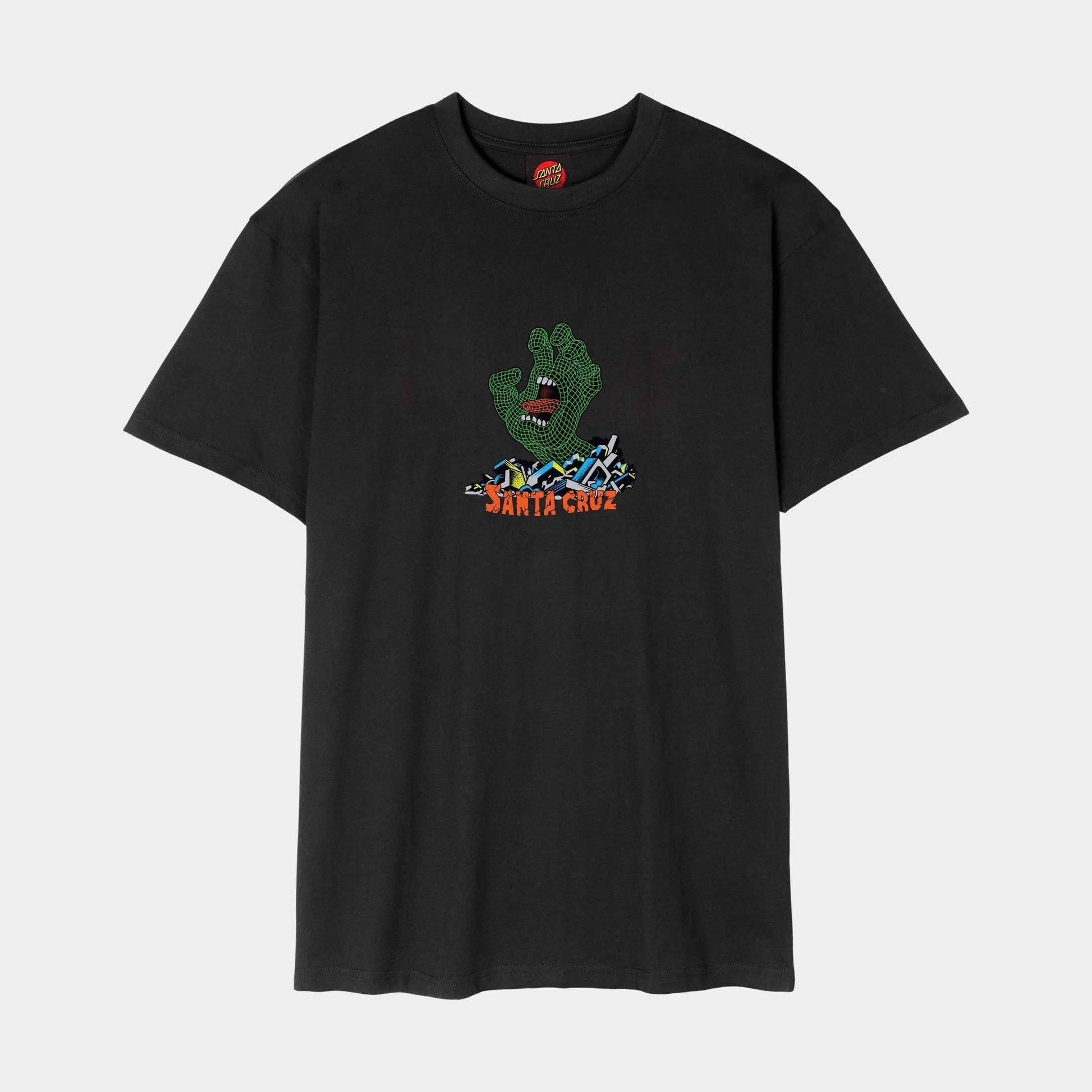 Santa Cruz Kendall Grid Hand Front T Shirt Black