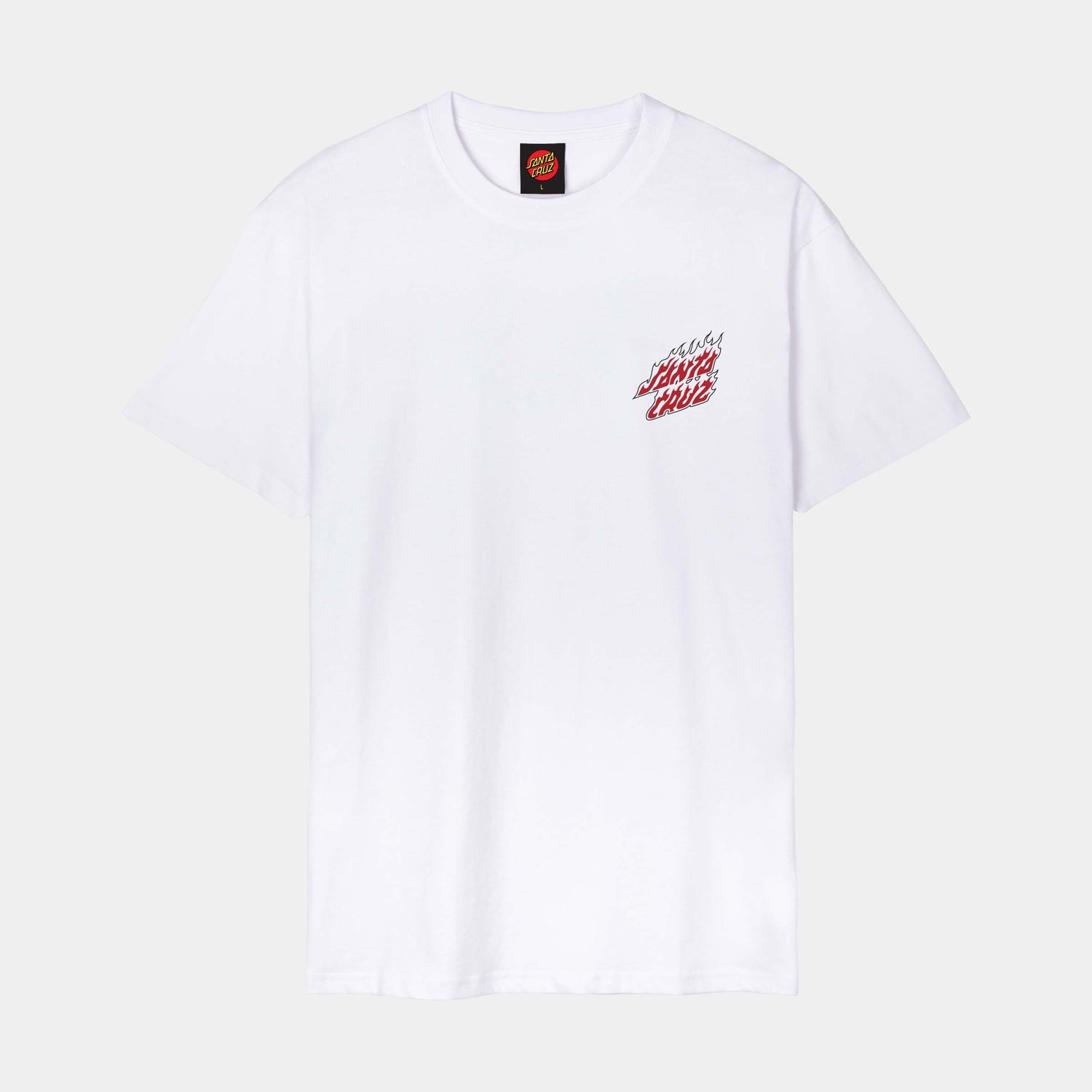Santa Cruz Wired Flame Dot Chest T Shirt White