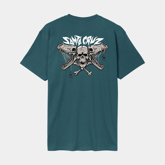 Santa Cruz Pace Torch Bones T Shirt Deep Sea