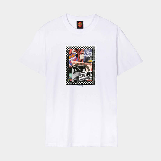 Santa Cruz Ad Collage Front T Shirt White
