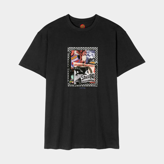 Santa Cruz Ad Collage Front T Shirt Black
