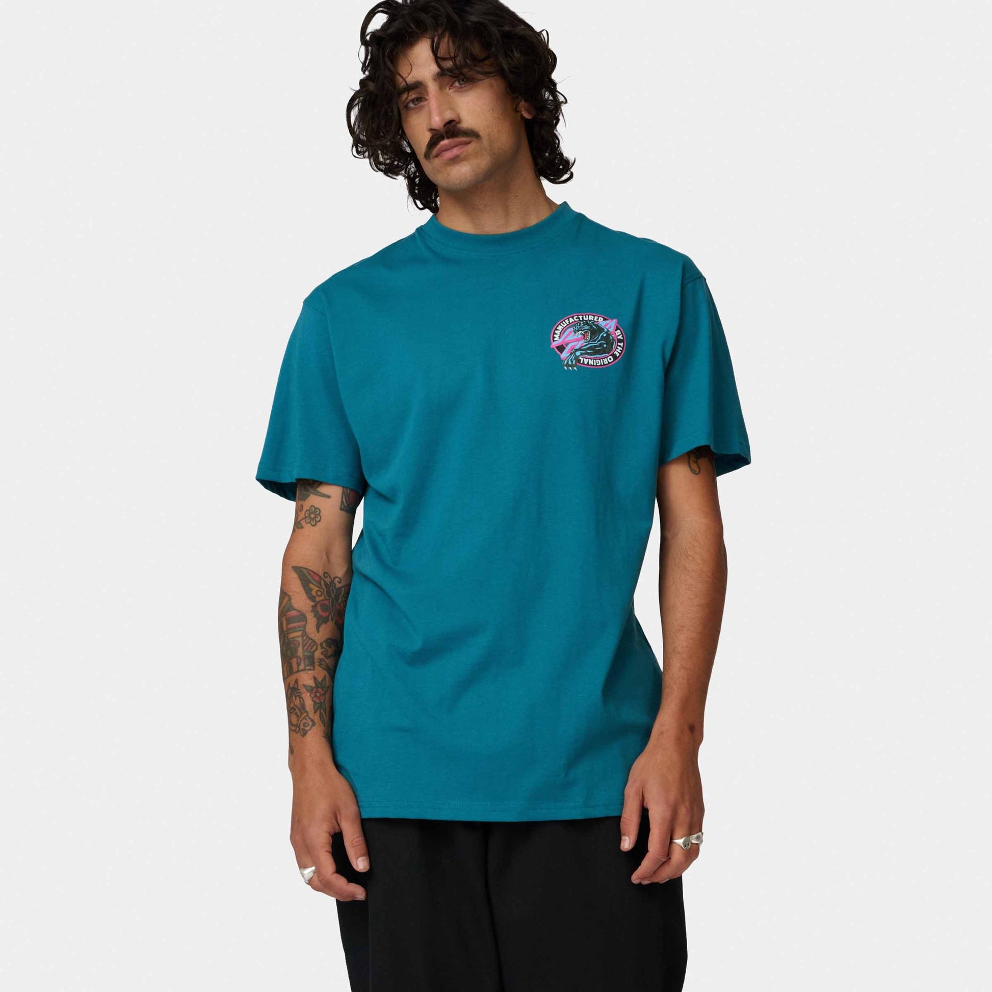 Santa Cruz Natas Sketch Panther T Shirt Teal