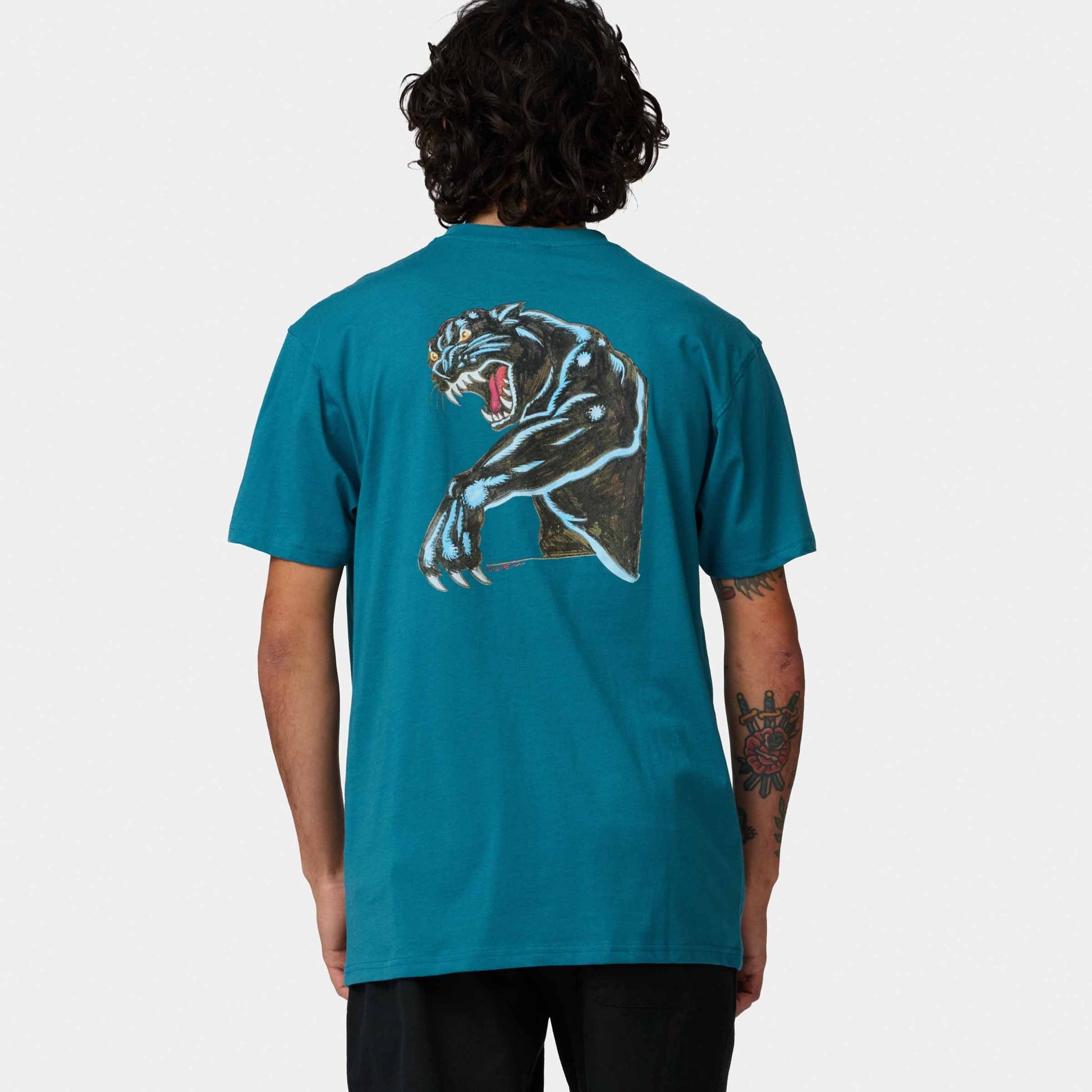 Santa Cruz Natas Sketch Panther T Shirt Teal