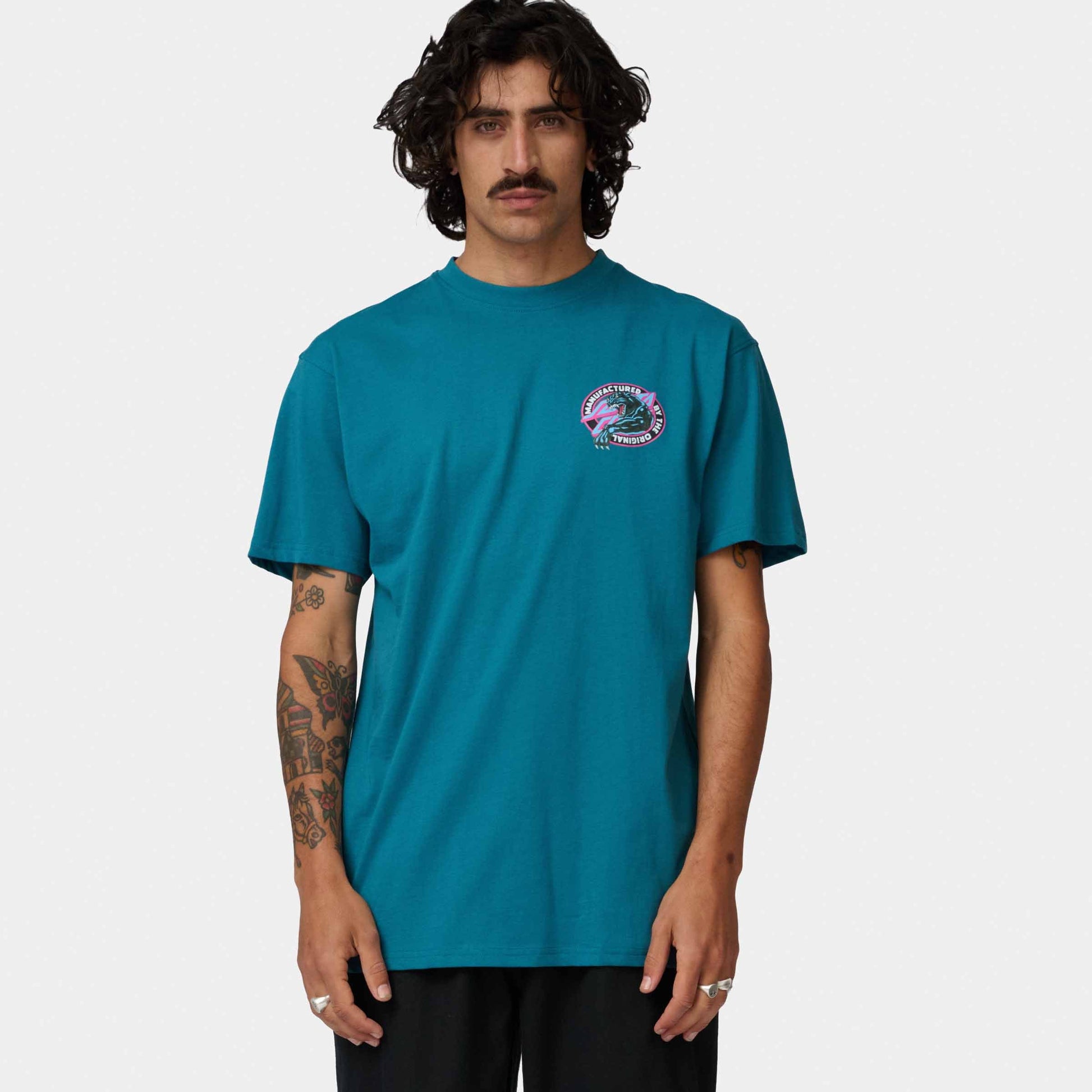 Santa Cruz Natas Sketch Panther T Shirt Teal