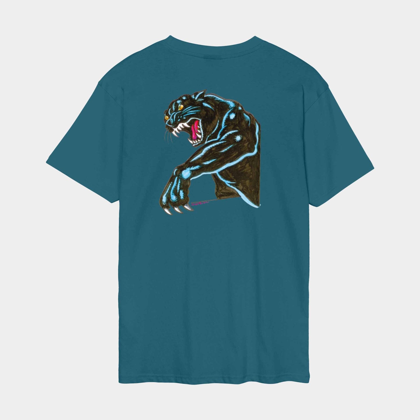 Santa Cruz Natas Sketch Panther T Shirt Teal