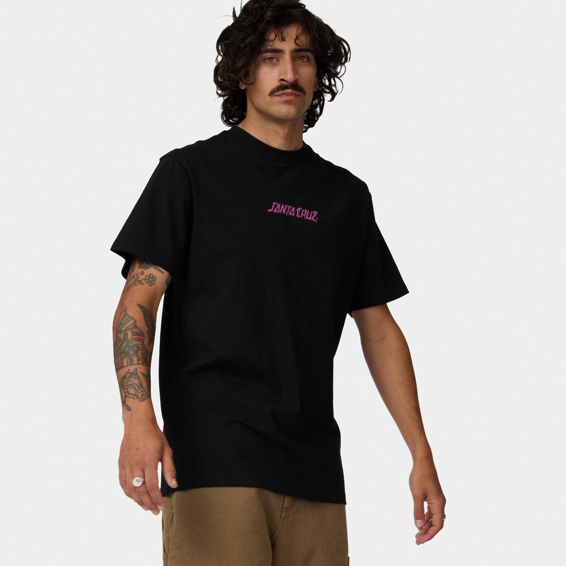 Santa Cruz Roskopp Monster Strip T Shirt Black