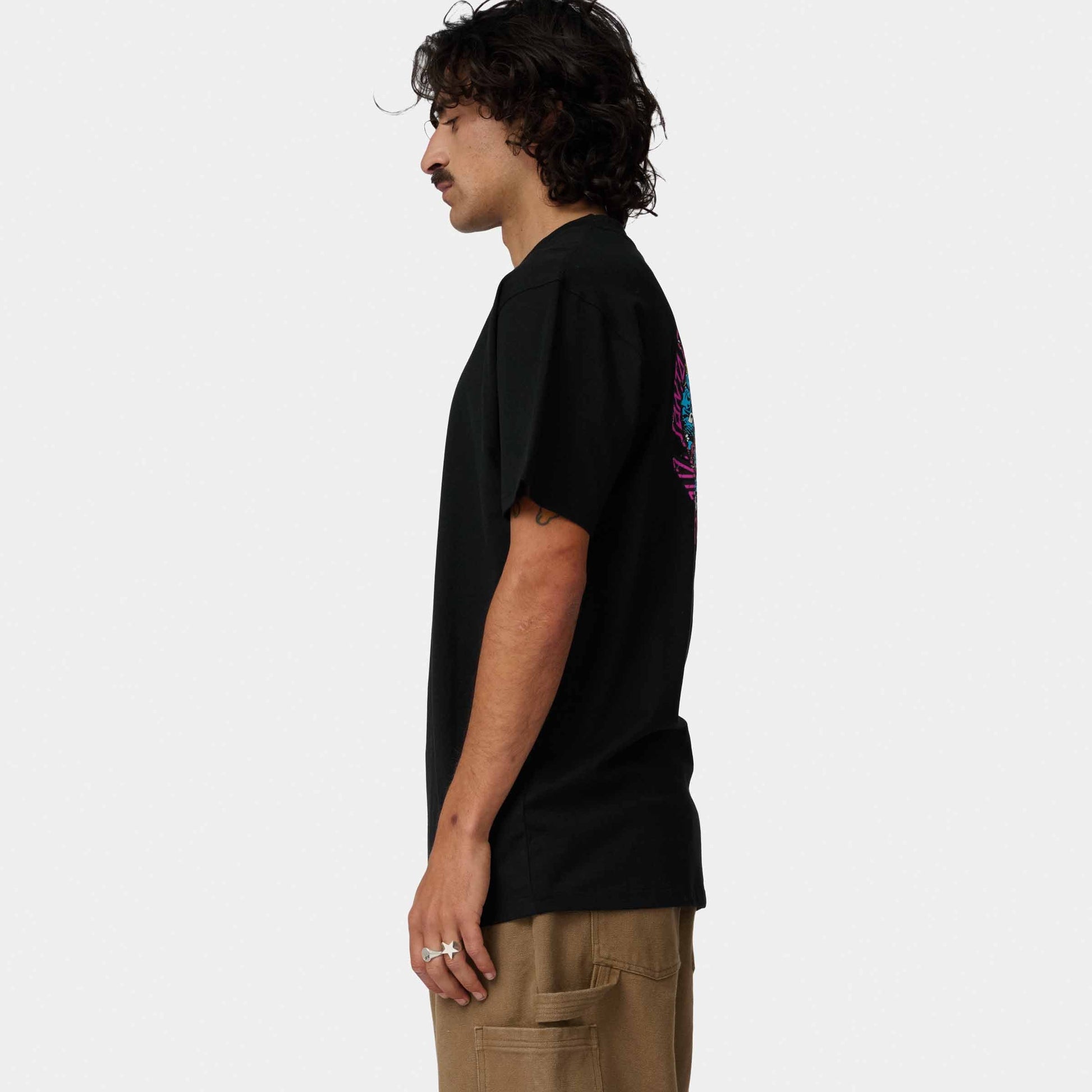 Santa Cruz Roskopp Monster Strip T Shirt Black