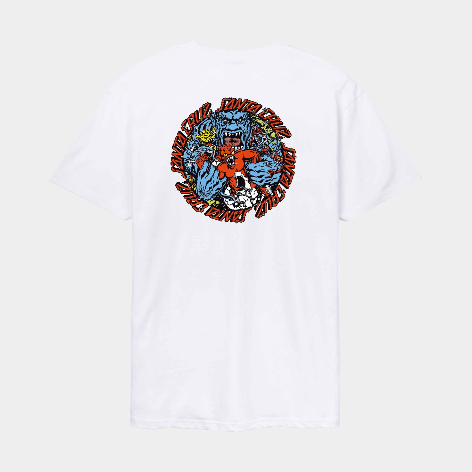 Santa Cruz Roskopp Monster Strip T Shirt White