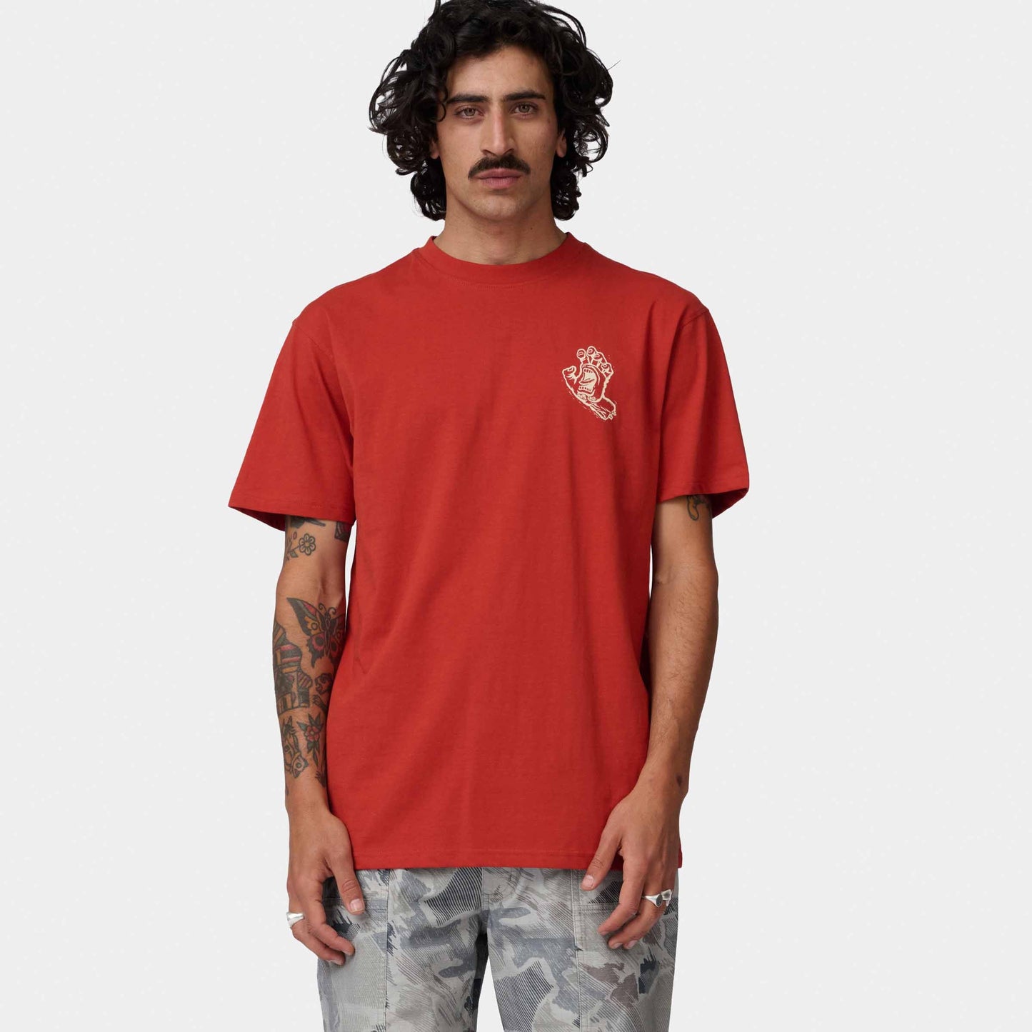 Santa Cruz Stamped Screaming Hand T Shirt Ketchup