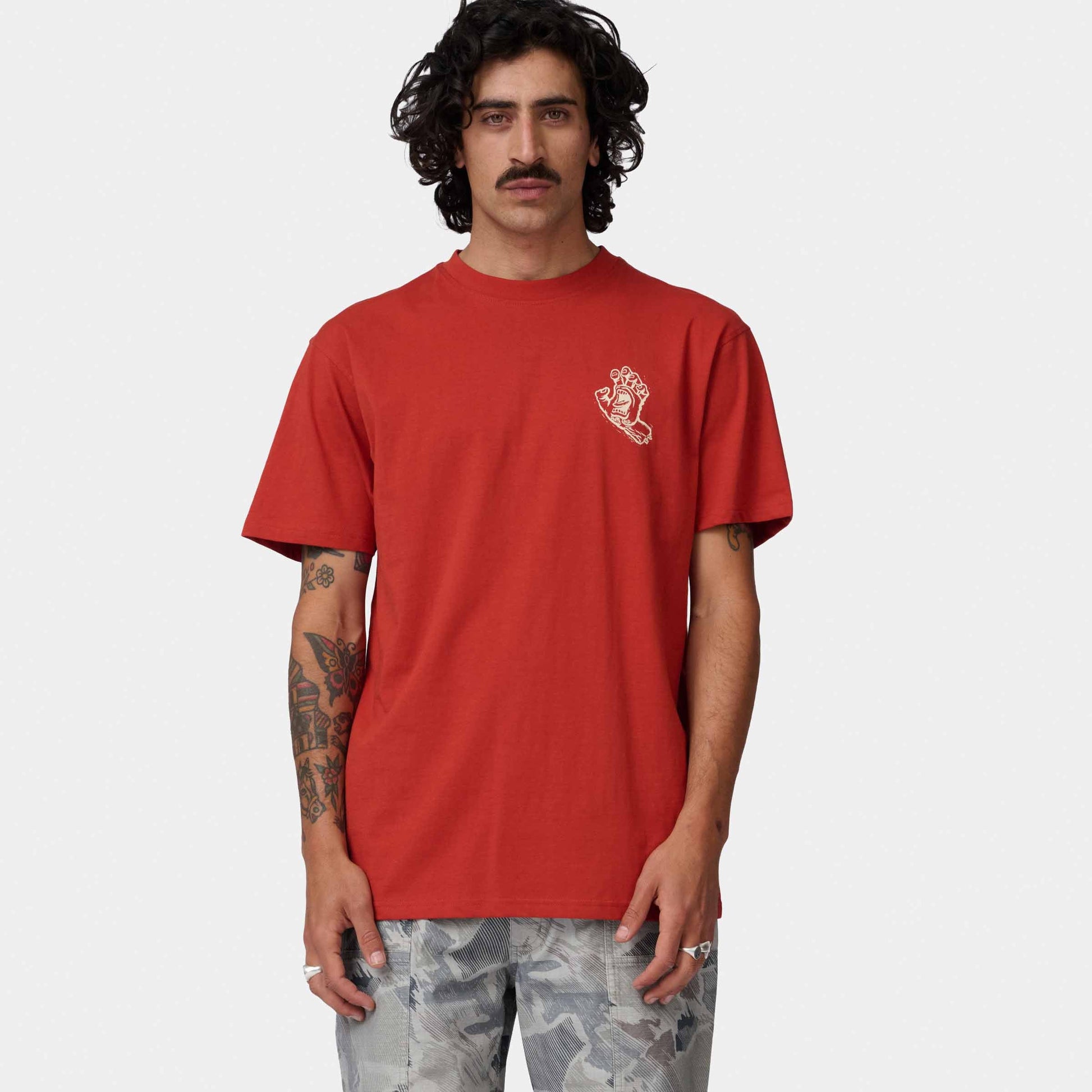 Santa Cruz Stamped Screaming Hand T Shirt Ketchup