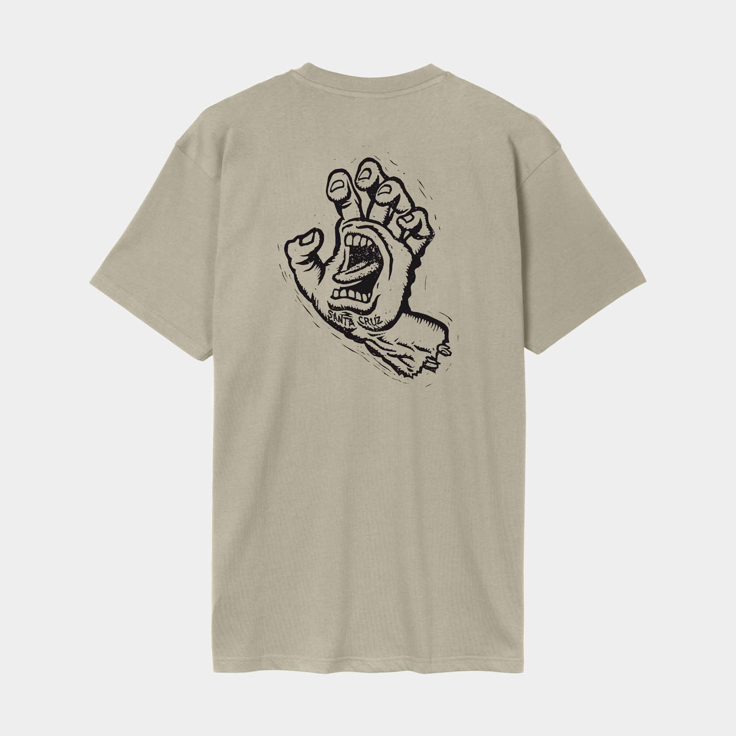 Santa Cruz Stamped Screaming Hand T Shirt Stone Grey