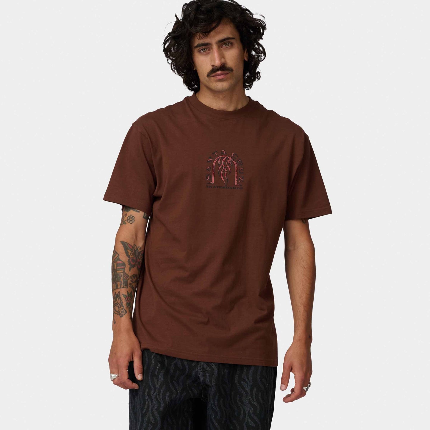 Santa Cruz Dressen Tribal Arch Front T Shirt Coffee