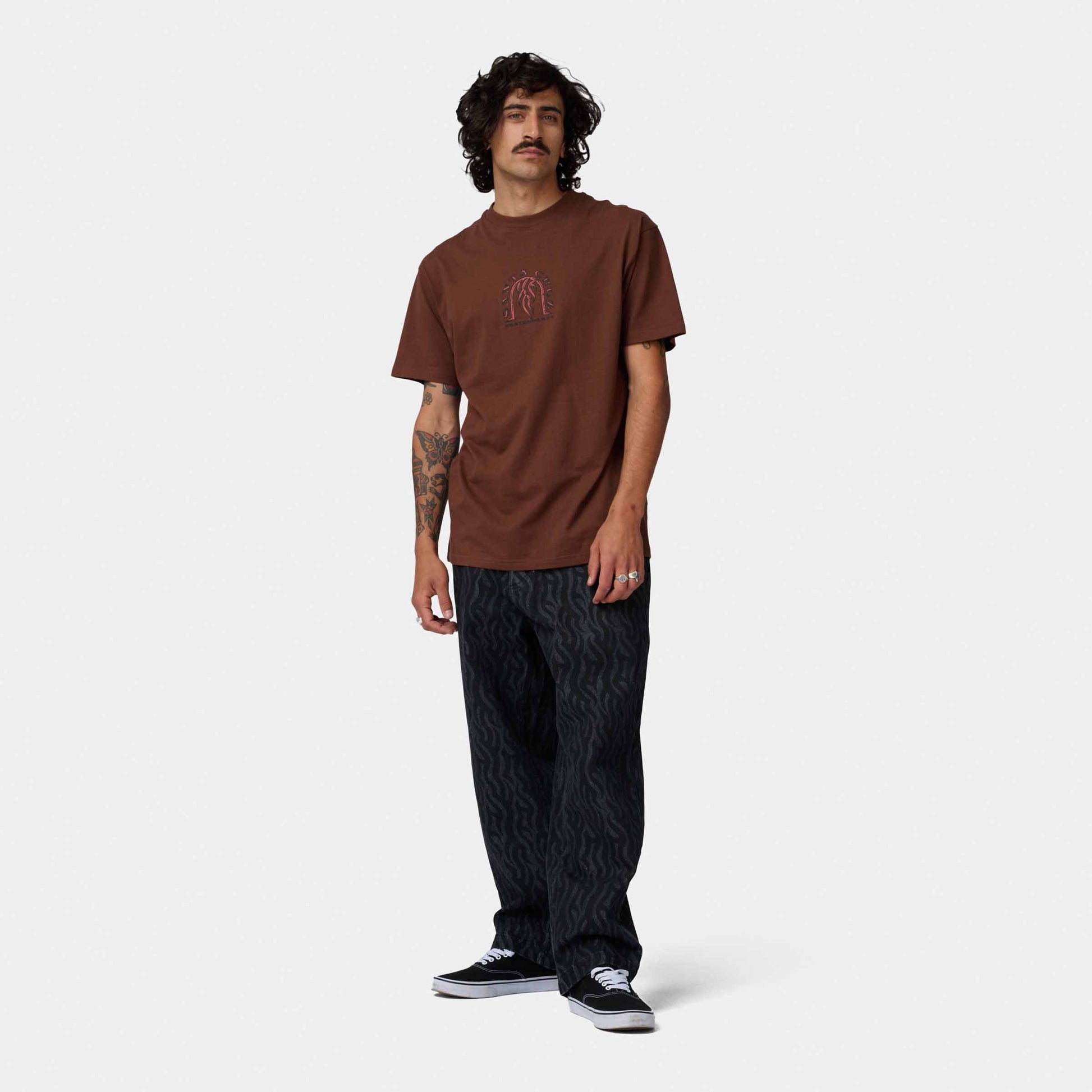 Santa Cruz Dressen Tribal Arch Front T Shirt Coffee