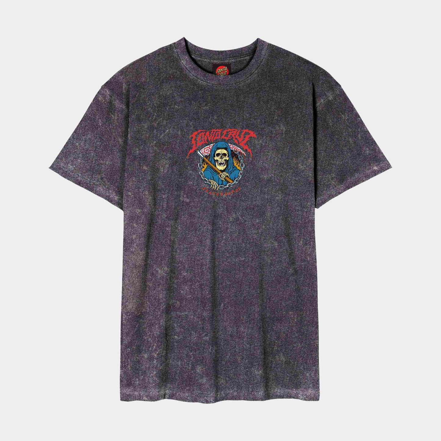 Santa Cruz Out Of Time Front T Shirt Black Acid Wash