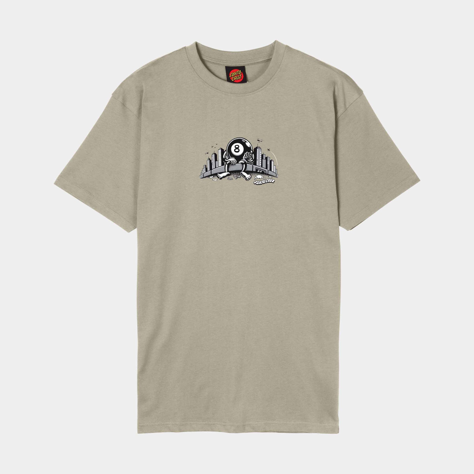Santa Cruz Winkowski Curb Front T Shirt Stone Grey
