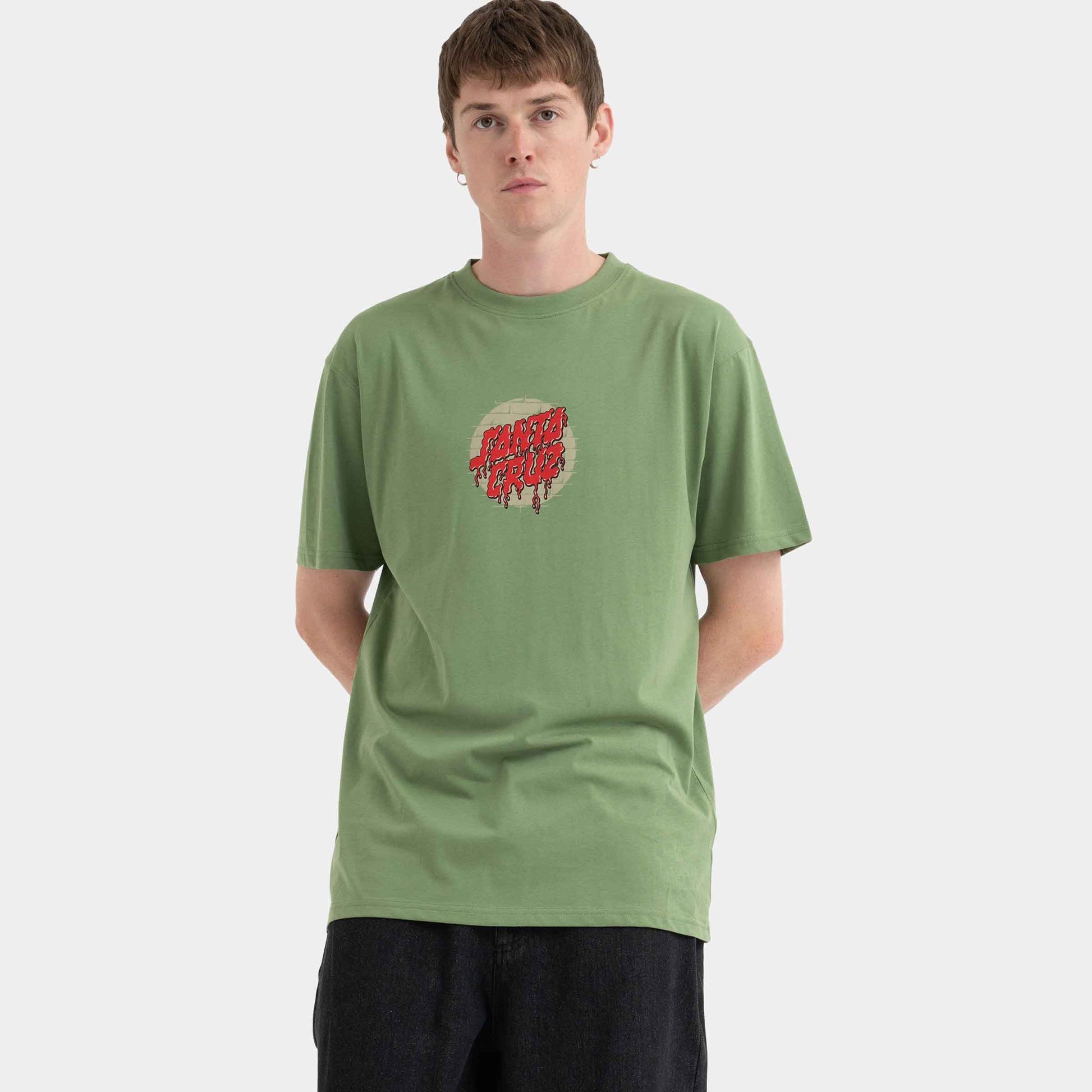 Santa Cruz Skateboards | Delfino Spotlight Front T Shirt Dill Green