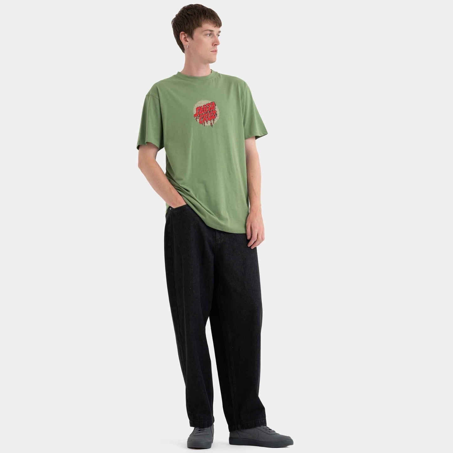 Santa Cruz Skateboards | Delfino Spotlight Front T Shirt Dill Green