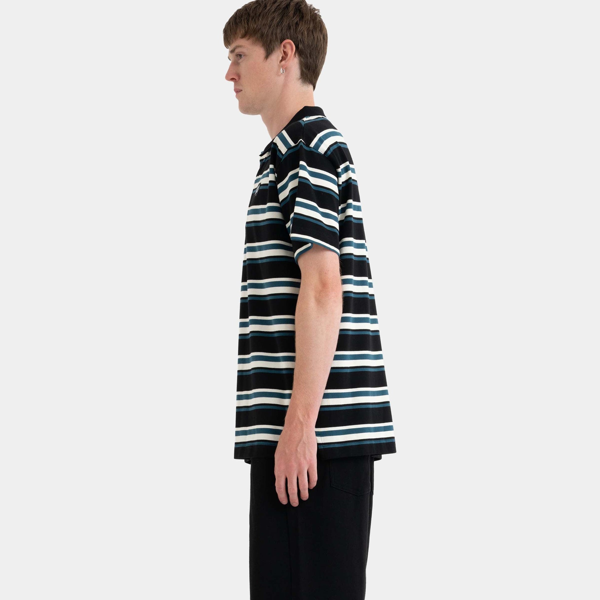 Santa Cruz Skateboards | Cera Short Sleeve Polo Shirt Black Dark Teal