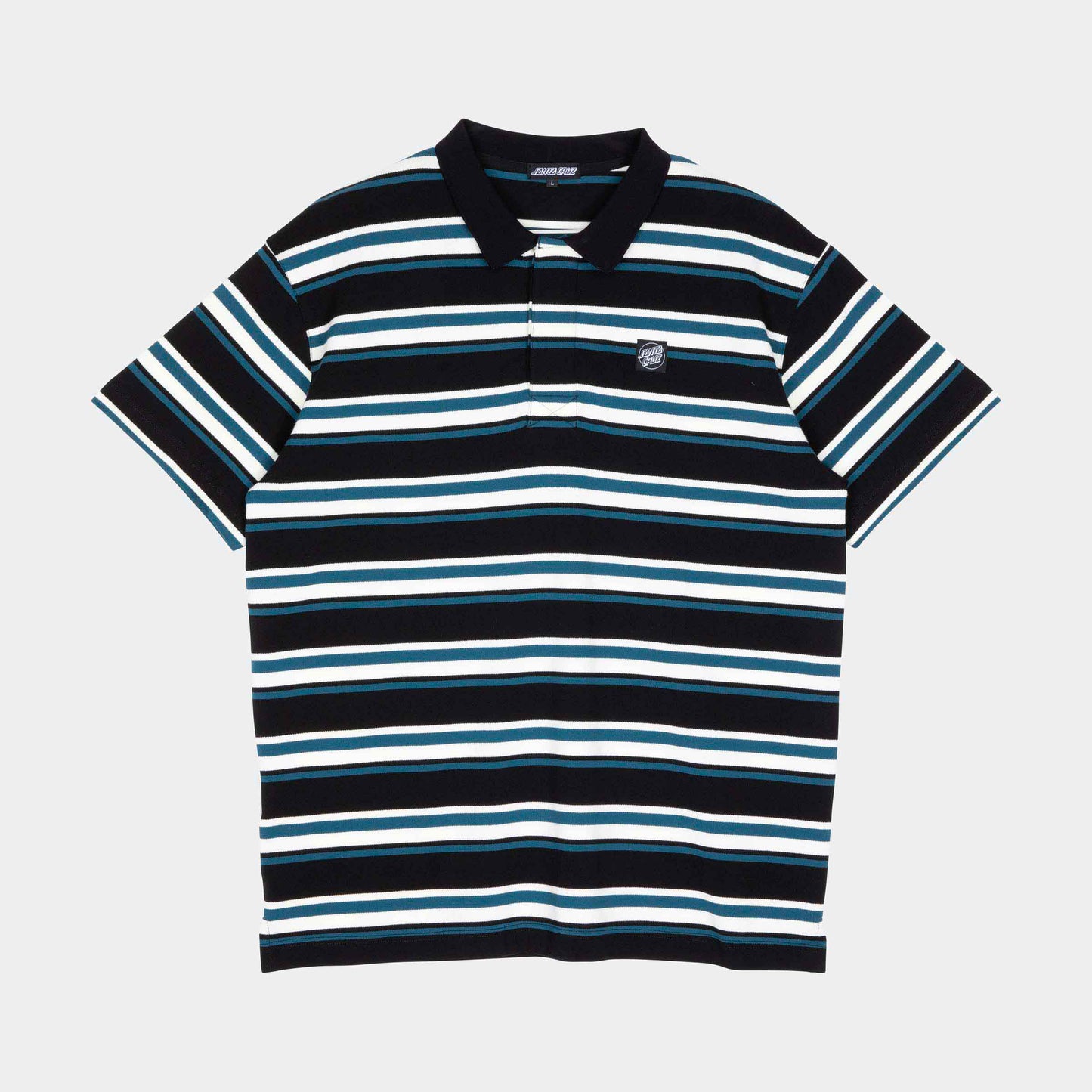 Santa Cruz Skateboards | Cera Short Sleeve Polo Shirt Black Dark Teal