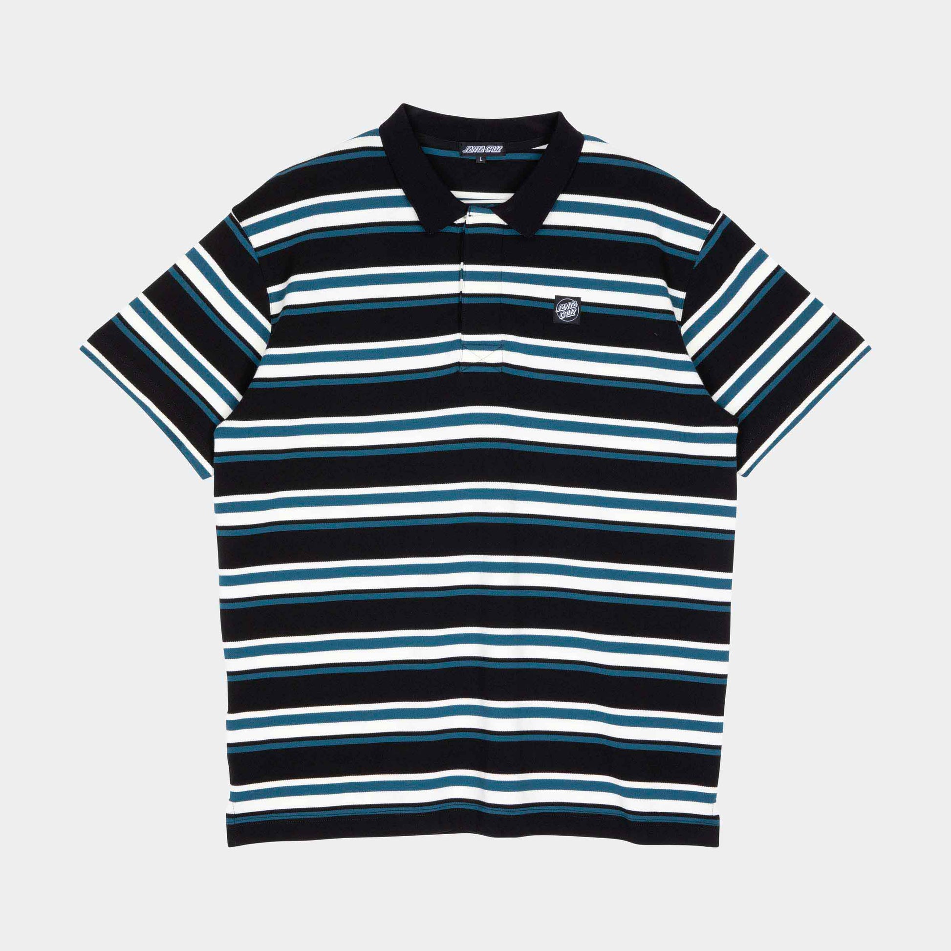 Santa Cruz Skateboards | Cera Short Sleeve Polo Shirt Black Dark Teal