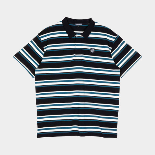 Santa Cruz Skateboards | Cera Short Sleeve Polo Shirt Black Dark Teal