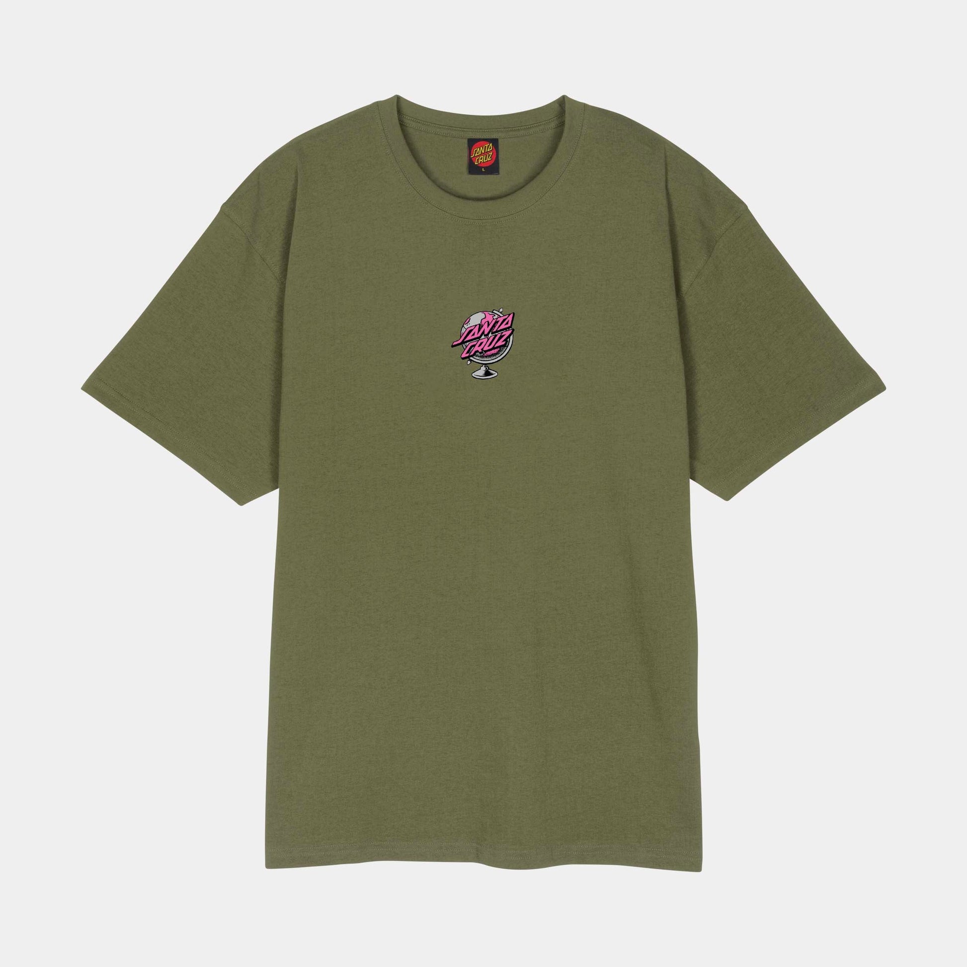 Santa Cruz | Knibbs Cryptic World Centre T Shirt Deep Olive