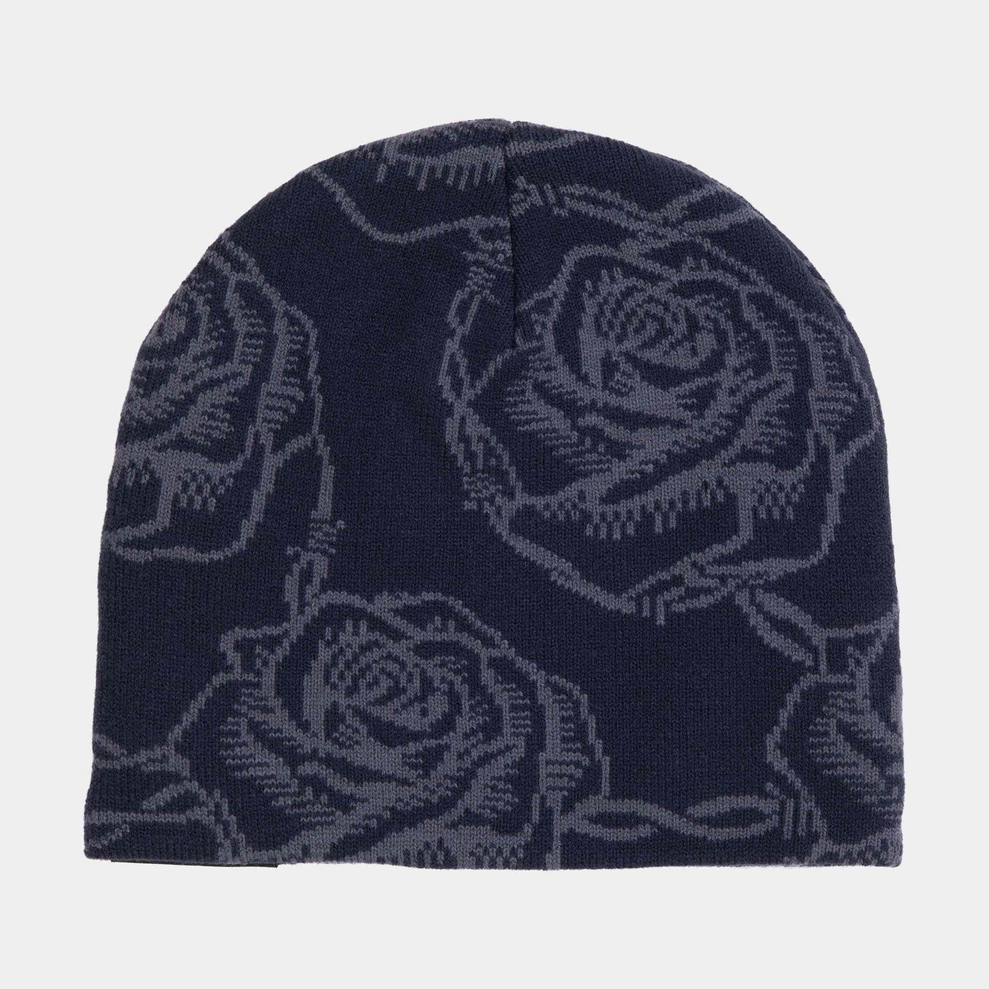Santa Cruz | Strip Skull Beanie Navy Roses