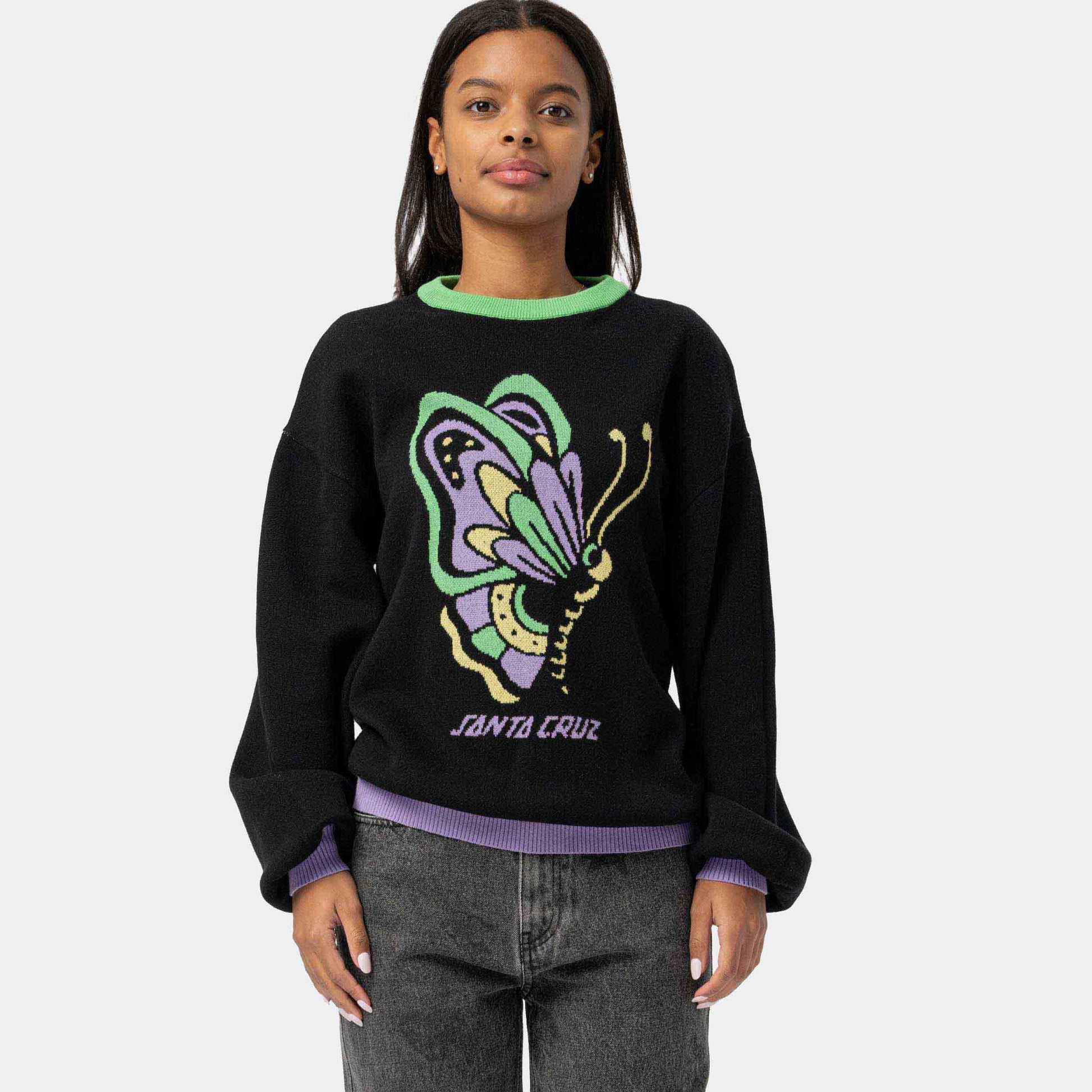 Santa Cruz Field Butterfly Knit Crew Black