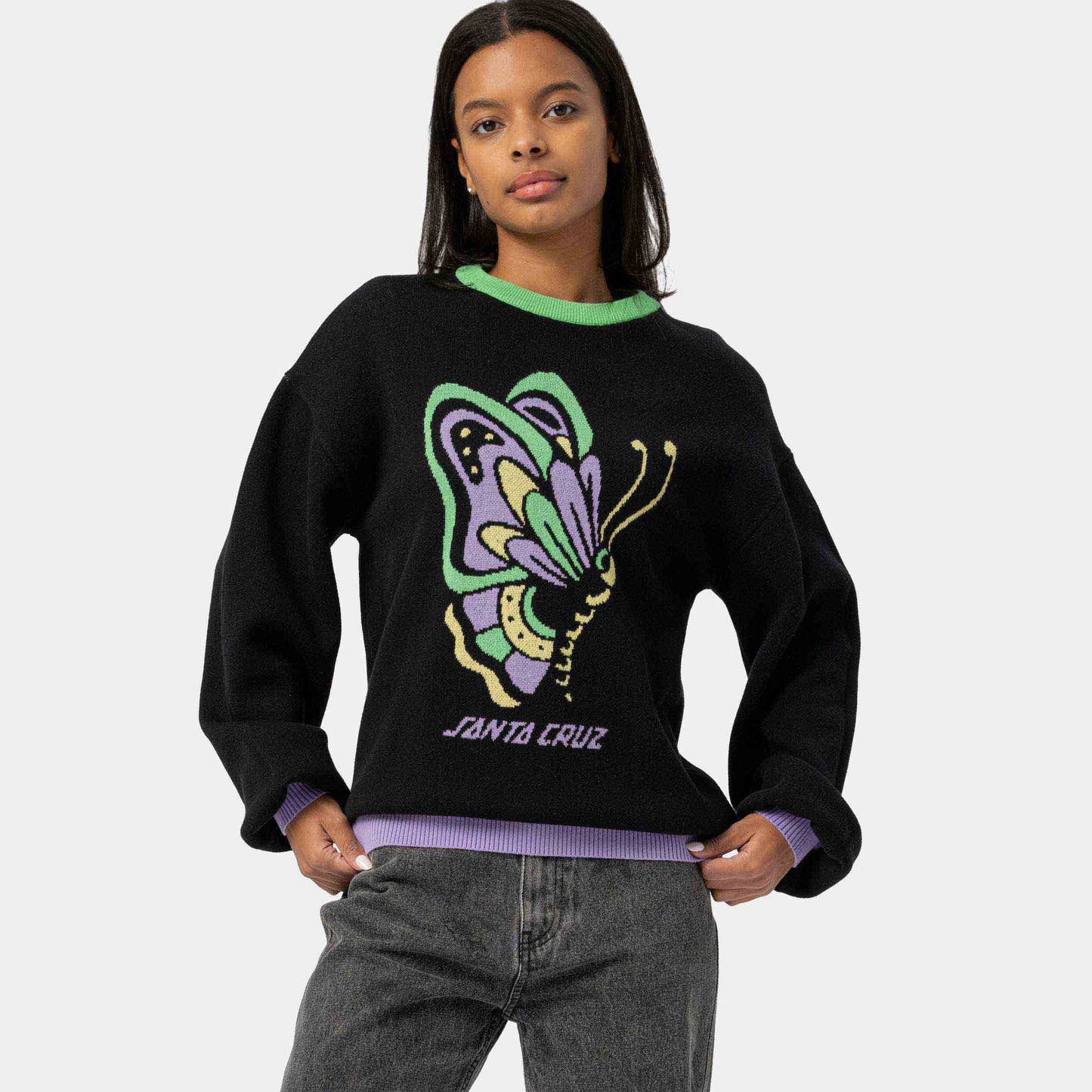 Santa Cruz Field Butterfly Knit Crew Black