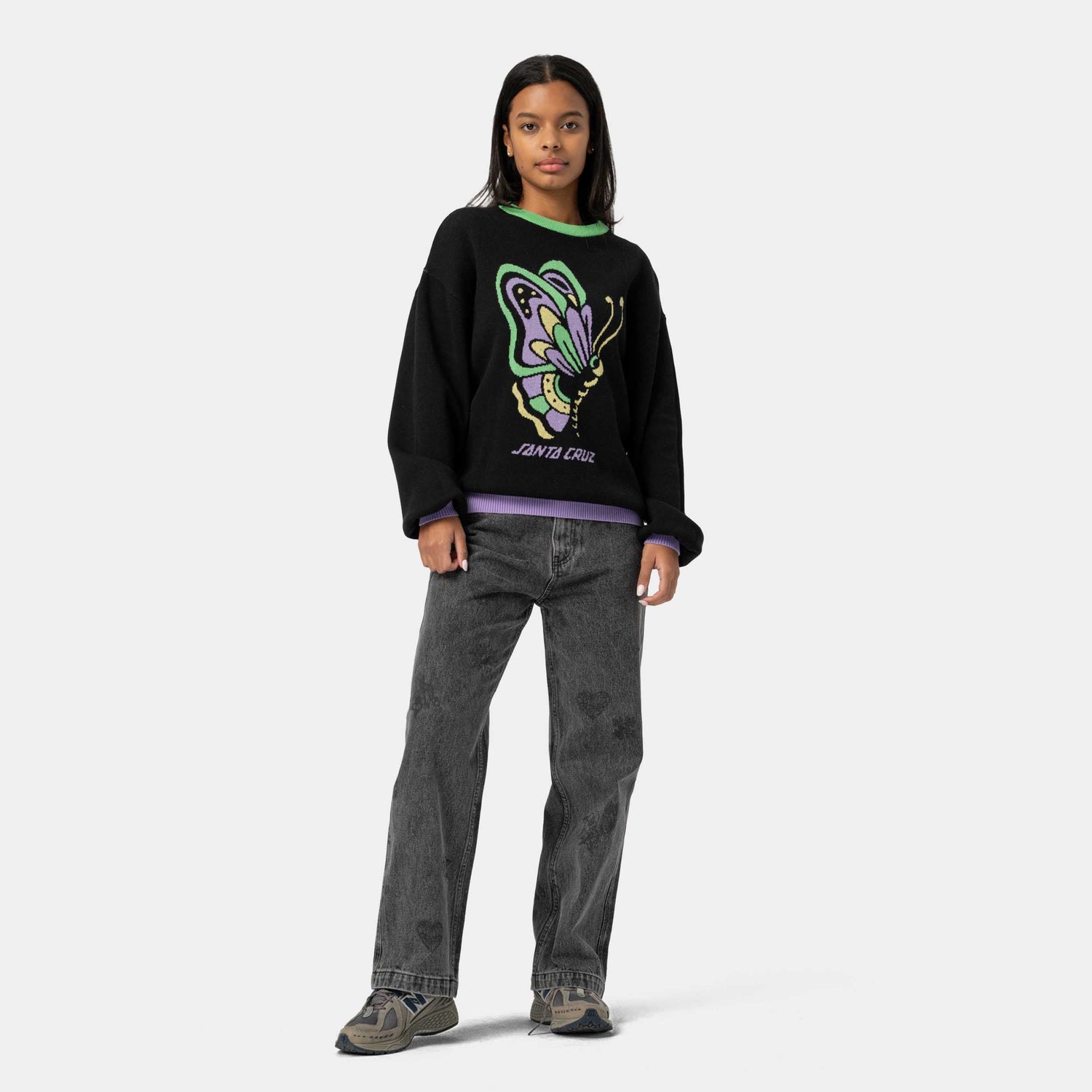 Santa Cruz Field Butterfly Knit Crew Black