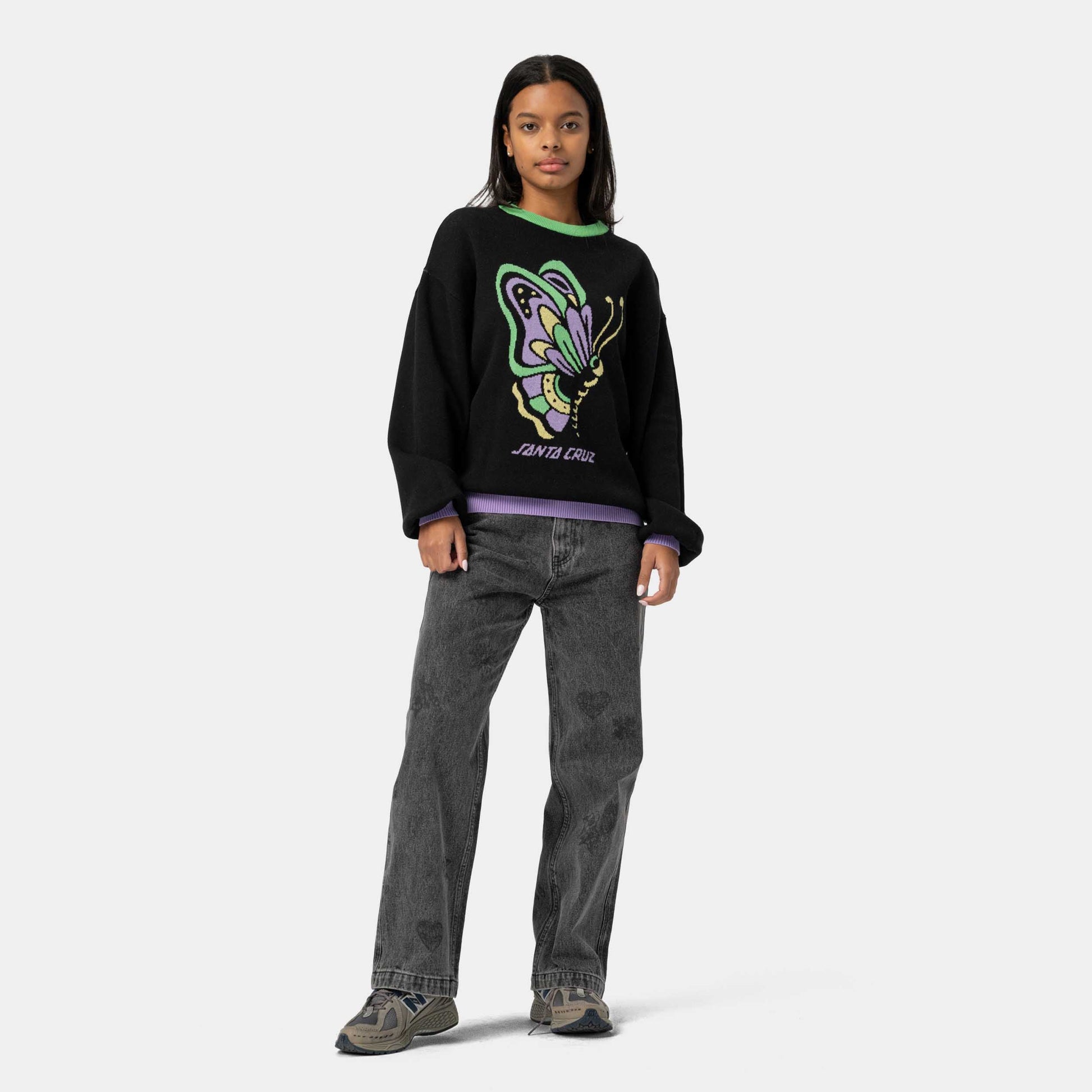 Santa Cruz Field Butterfly Knit Crew Black