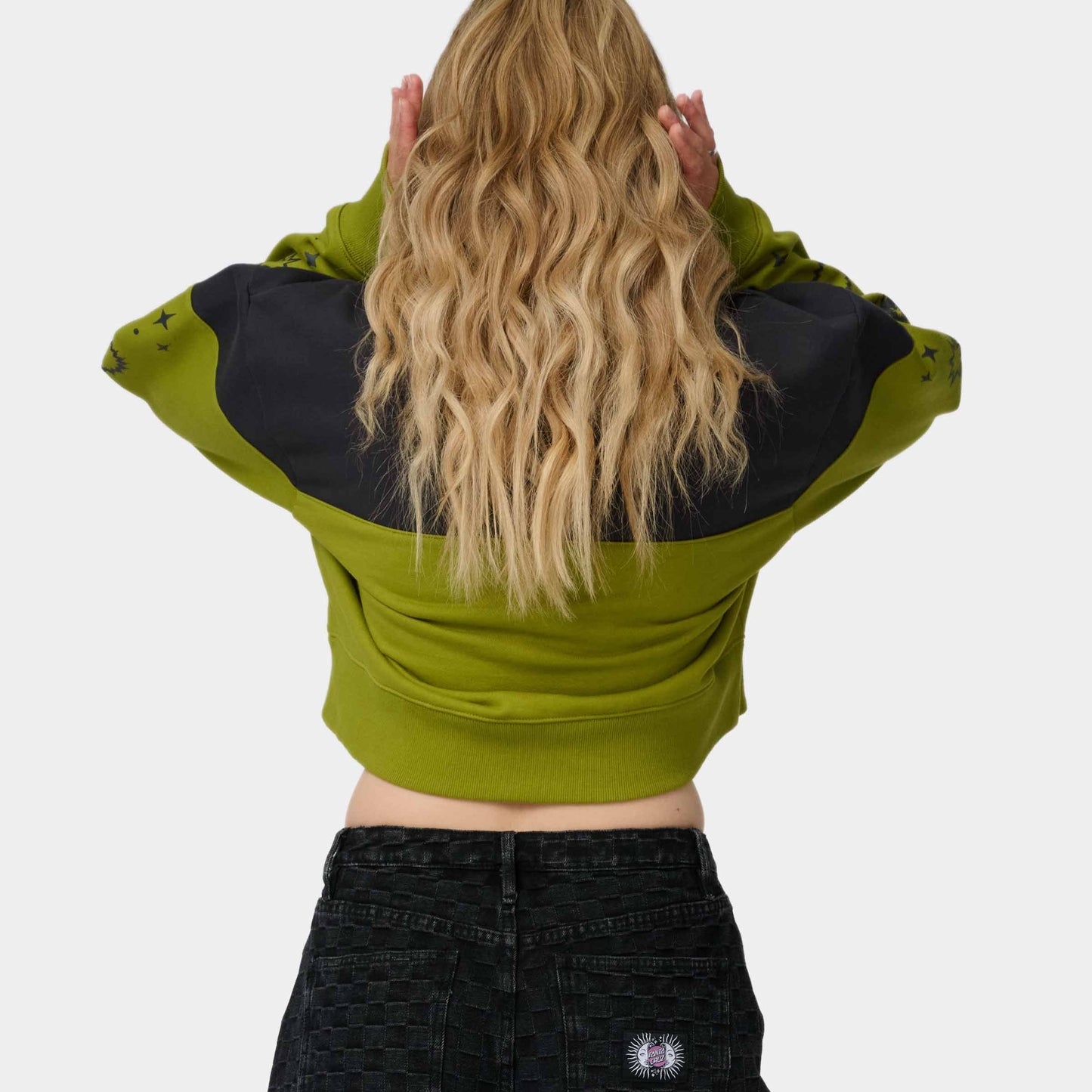 Santa Cruz Split Sun Quarter Crew Black Wash Pesto