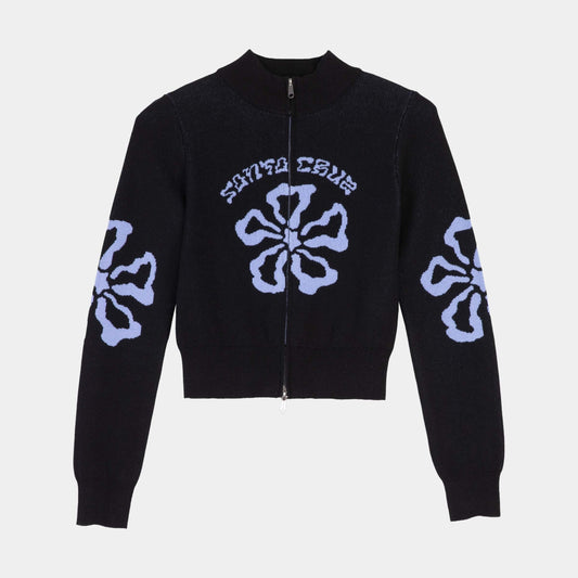 Santa Cruz | Flower Knit Track Top Black Wash