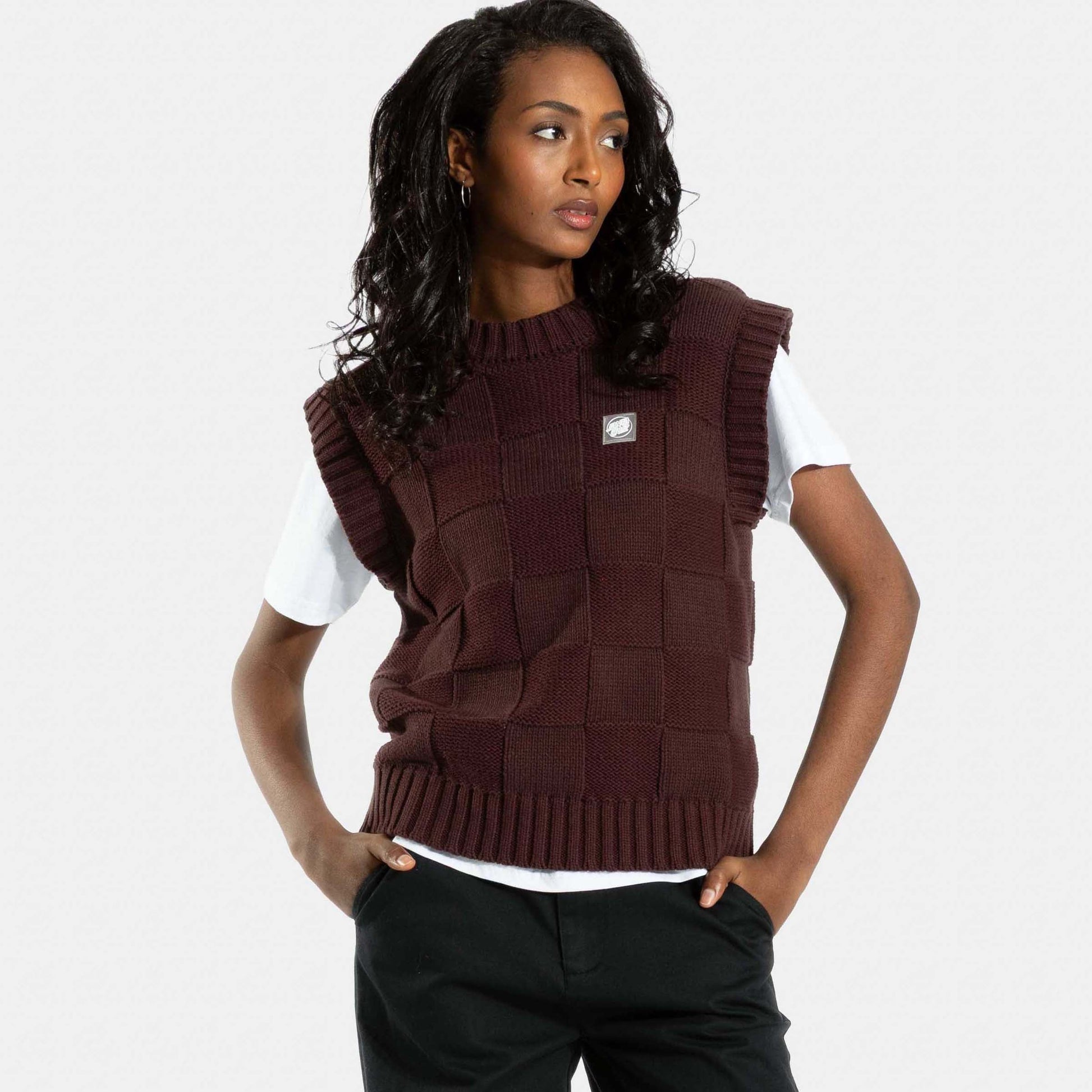 Santa Cruz | Check 2 In 1 Knit Crew Cocoa Powder