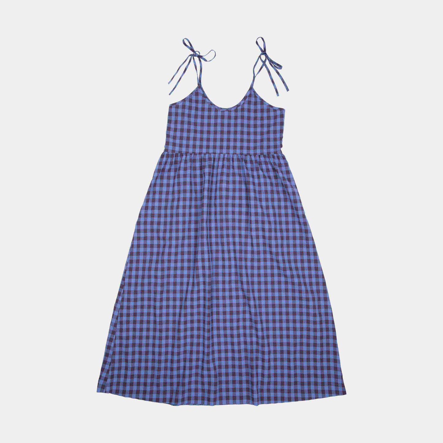 Santa Cruz Skateboards | Curved Strip Midi Dress Lavender Blue Check