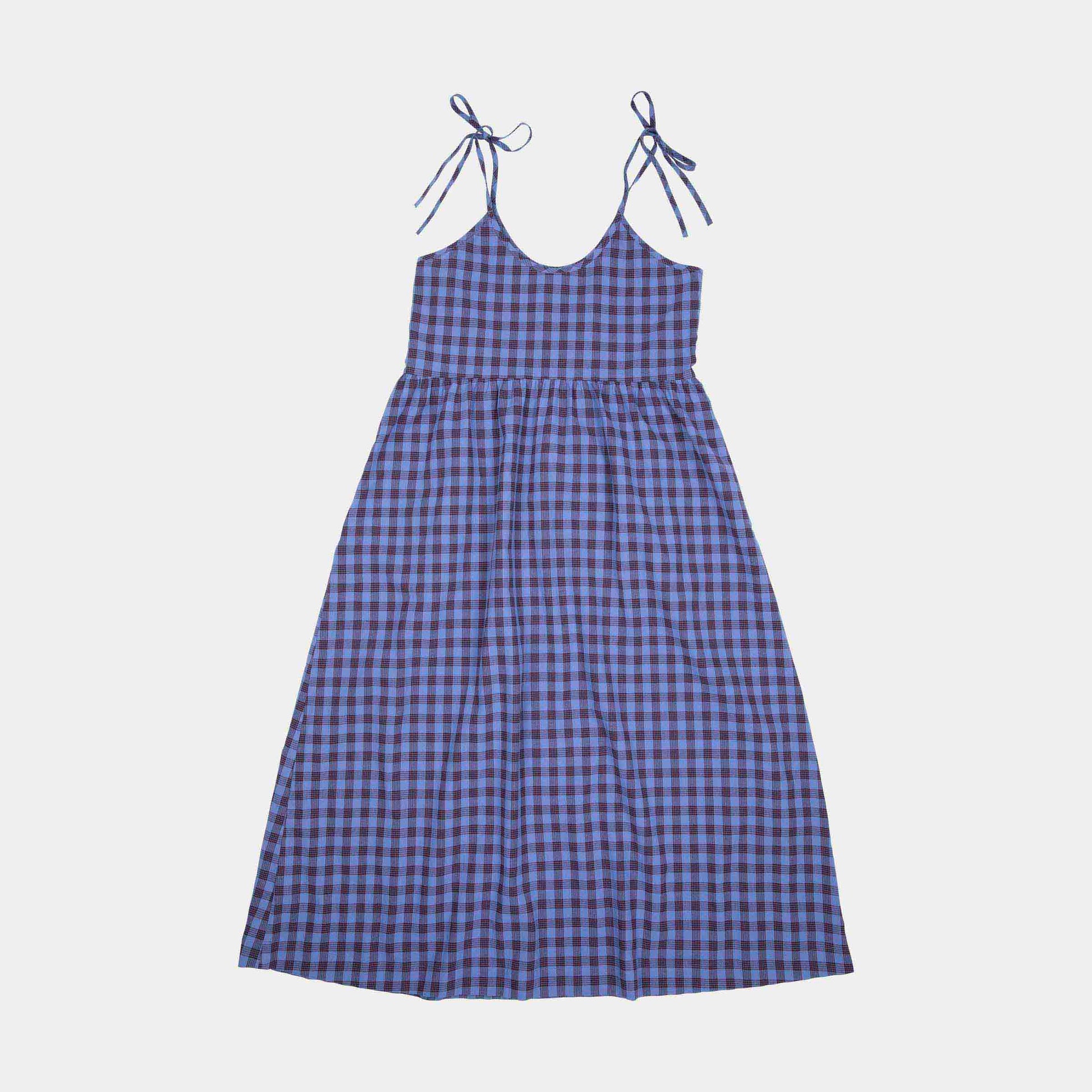Santa Cruz Skateboards | Curved Strip Midi Dress Lavender Blue Check