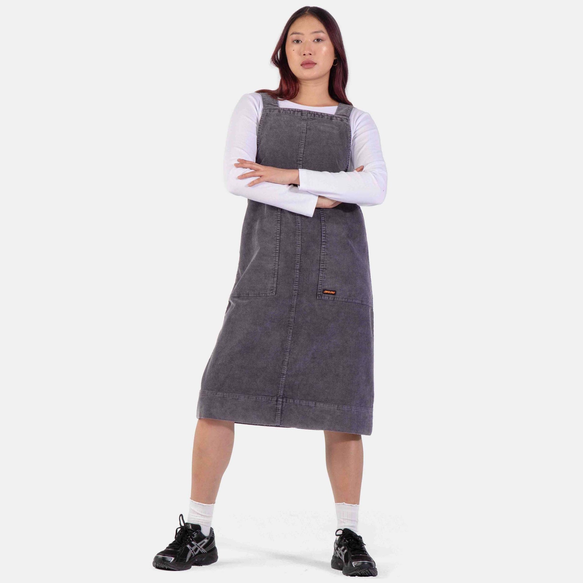 Santa Cruz | Classic Pinafore Dress Grey Wash