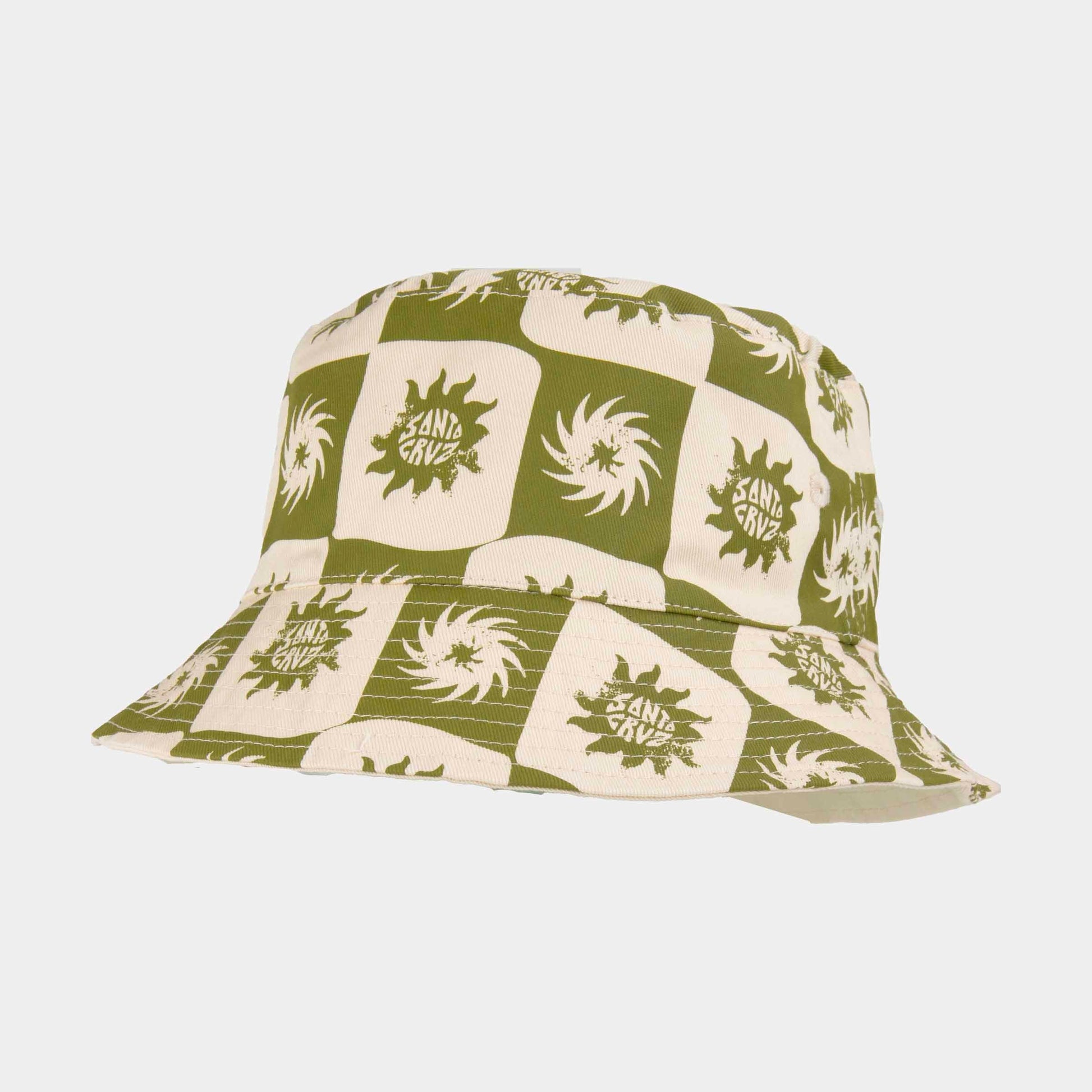 Santa Cruz Sun Daze Reversible Bucket Hat Green Sun Daze Off White