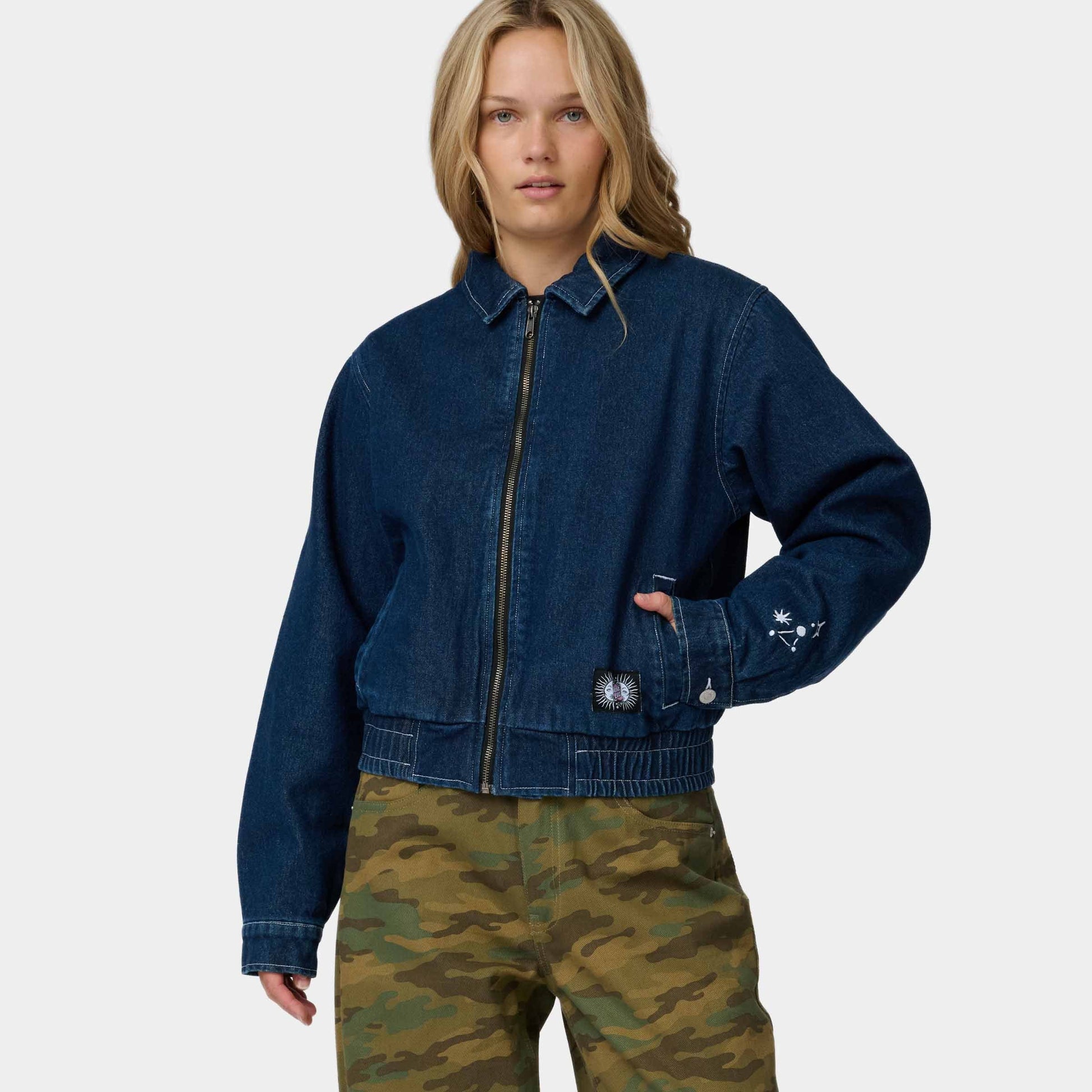 Santa Cruz Split Sun Bomber Jacket Dark Denim