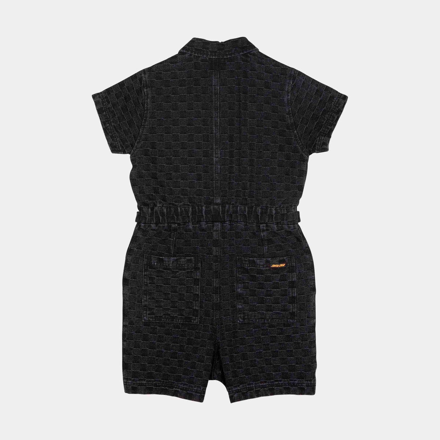 Santa Cruz Line Up Utility Playsuit Black Wash Check