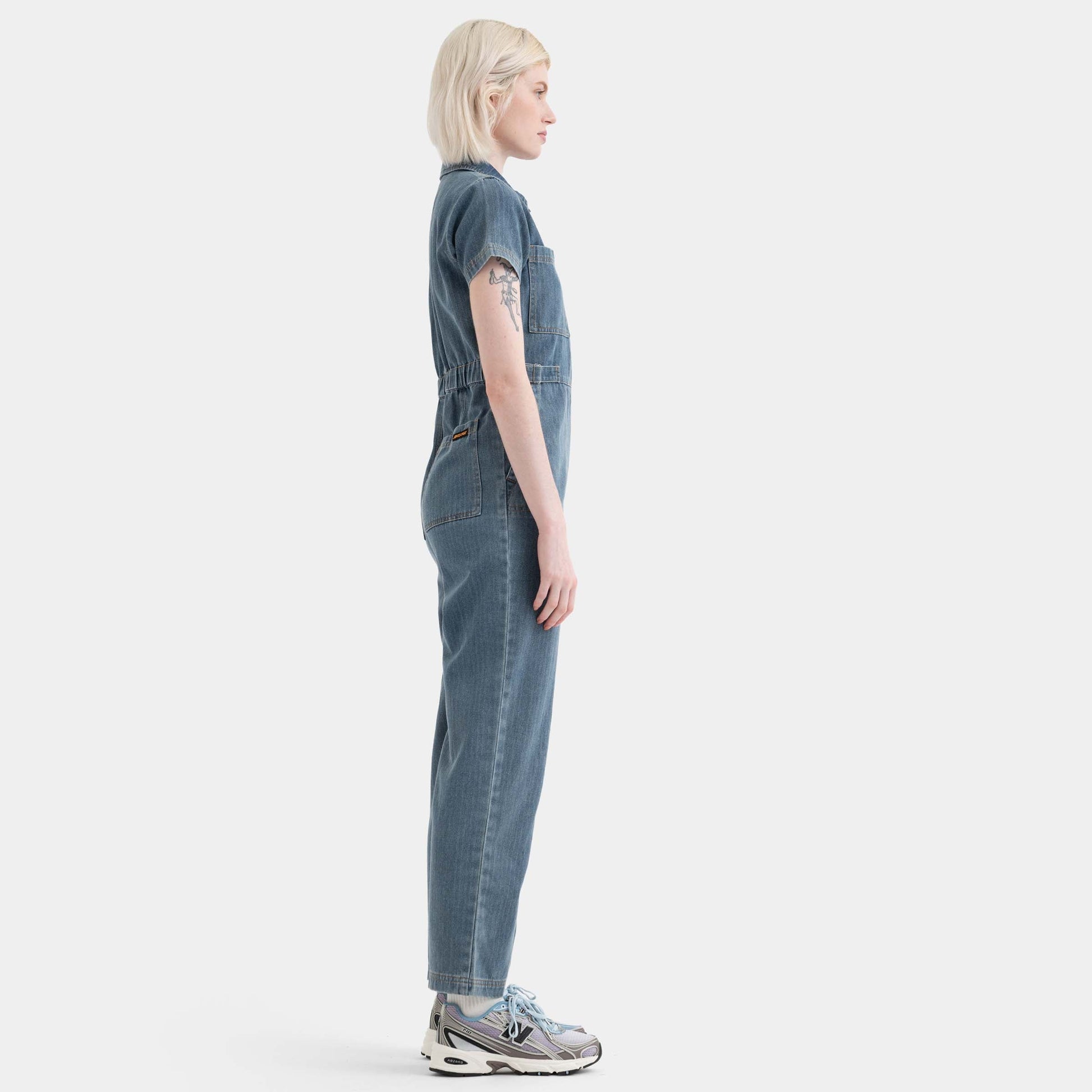 Santa Cruz Skateboards | Line Up Utility Jumpsuit Light Blue Stripe